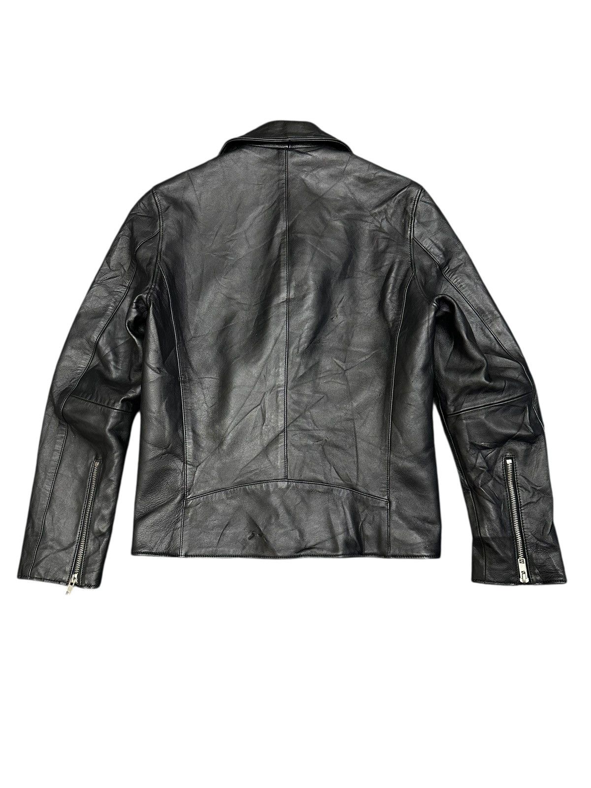 LIDNM Double Collar Leather Jacket