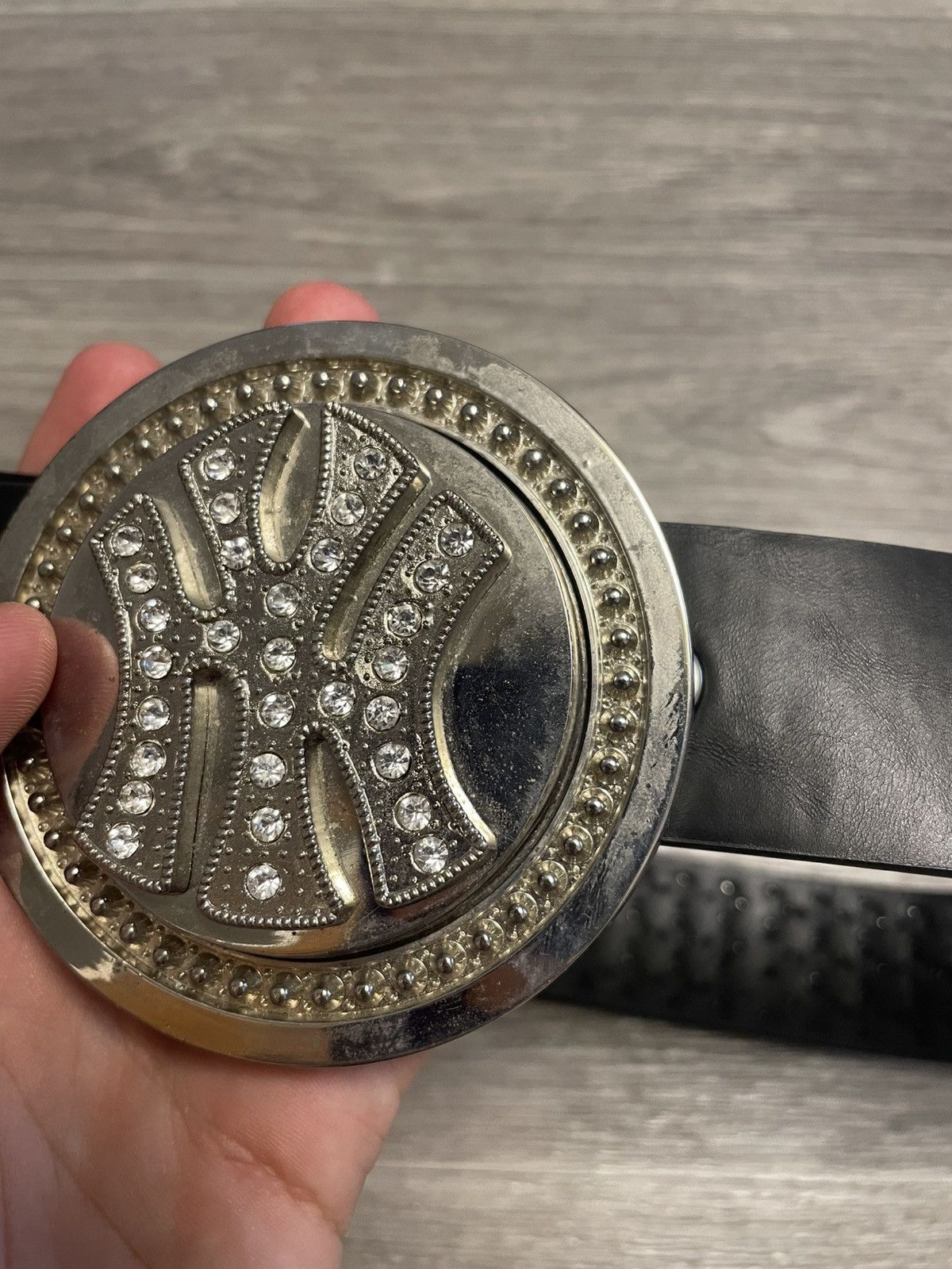 New York Yankees New York Yankees Pyramid Belt Spinner Big Buckle Rhinestone Size ONE SIZE - 10 Thumbnail