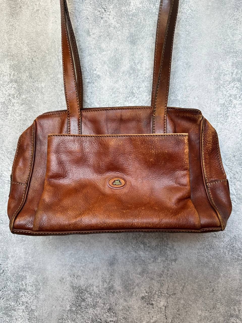 Genuine Leather The Bridge Vintage Cognac Leather Shoulder Bag – Italian Size ONE SIZE - 4 Thumbnail