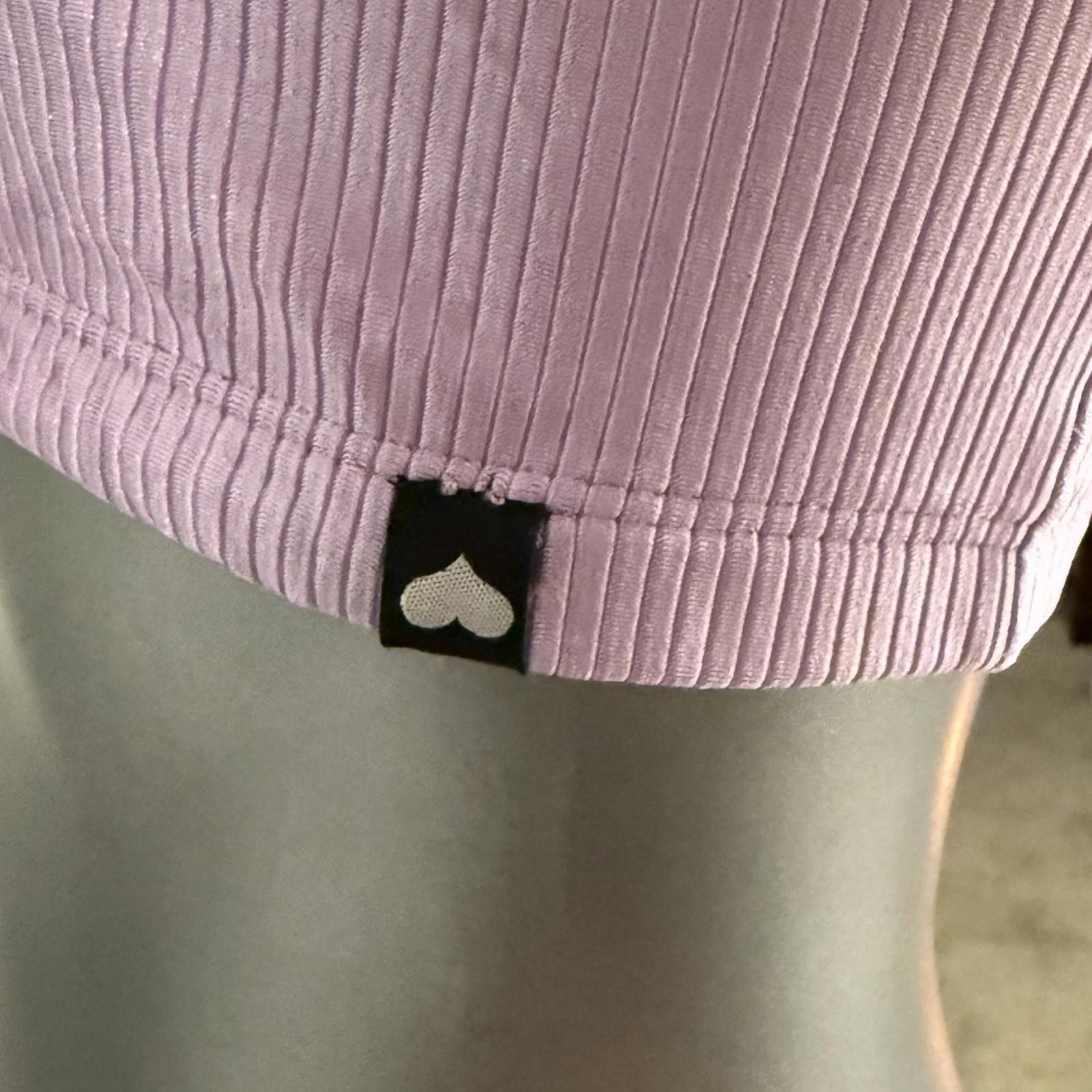 Other Booty By Brabants Lilac Ribbed Sports Bra / Athletic Top OS Size ONE SIZE - 3 Thumbnail