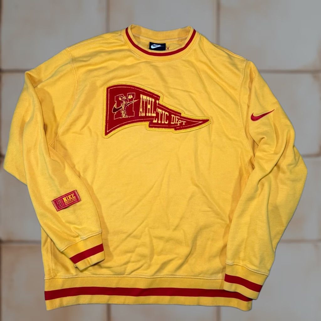 Nike Nike Athletic Dept Sweatshirt Crewneck Yellow Red Mens L Size US L / EU 52-54 / 3 - 1 Thumbnail