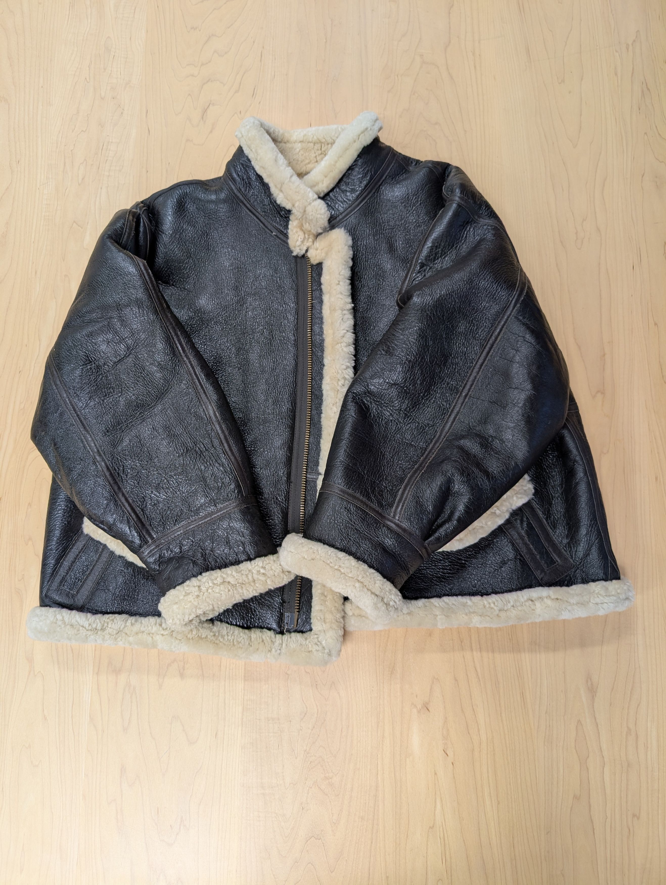 Cabelas Vintage Cabela's Black Leather Sheepskin Jacket 3XL Size US XXL / EU 58 / 5 - 2 Thumbnail