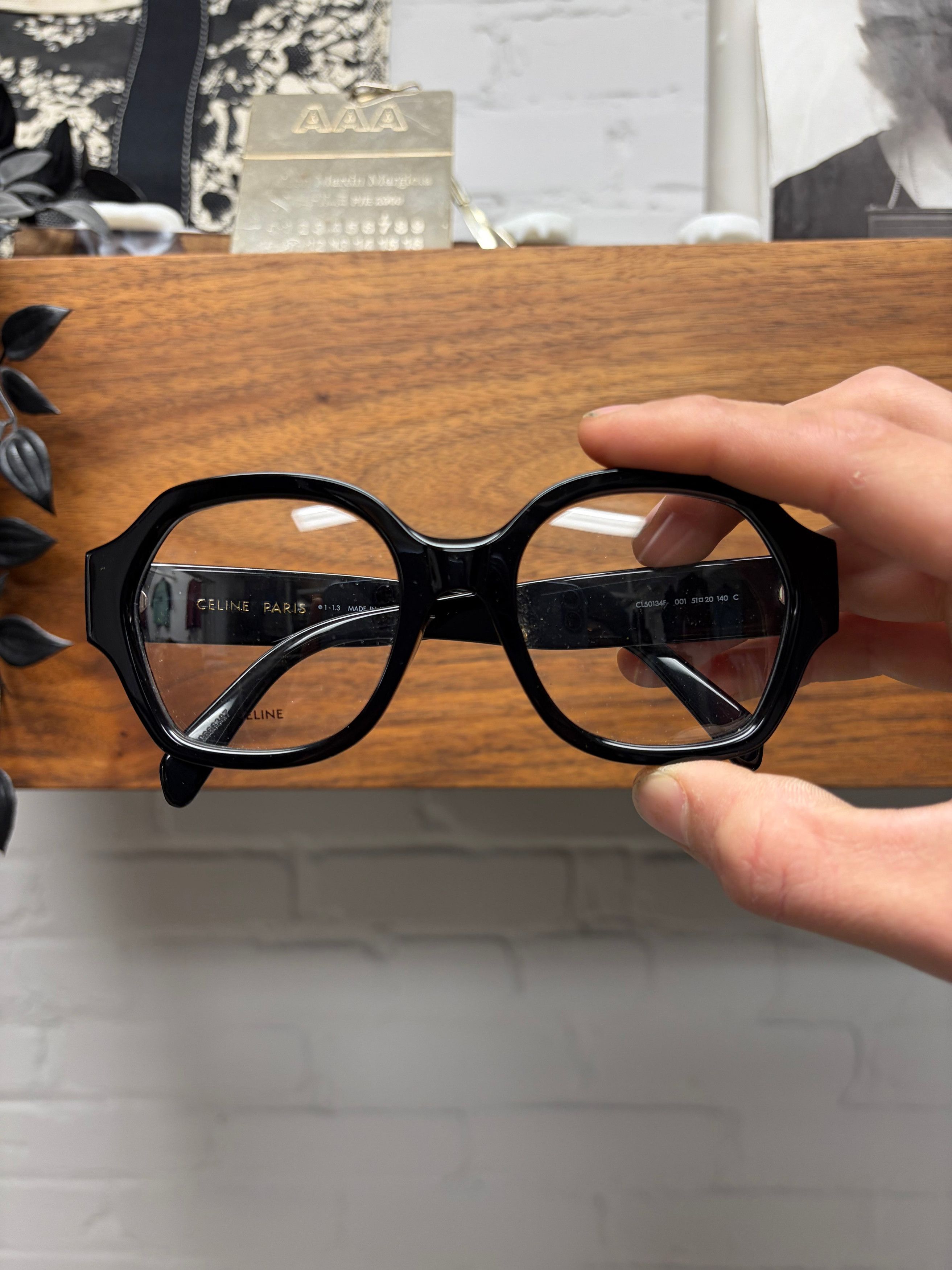 Celine ‘CL50134F’ Rounded Glossy Black Optical Glasses