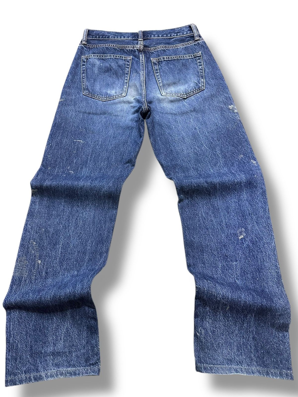Japanese Brand Uniqlo Painted Striked Jeans With Baggy Wideleg Style Size US 30 / EU 46 - 2 Thumbnail