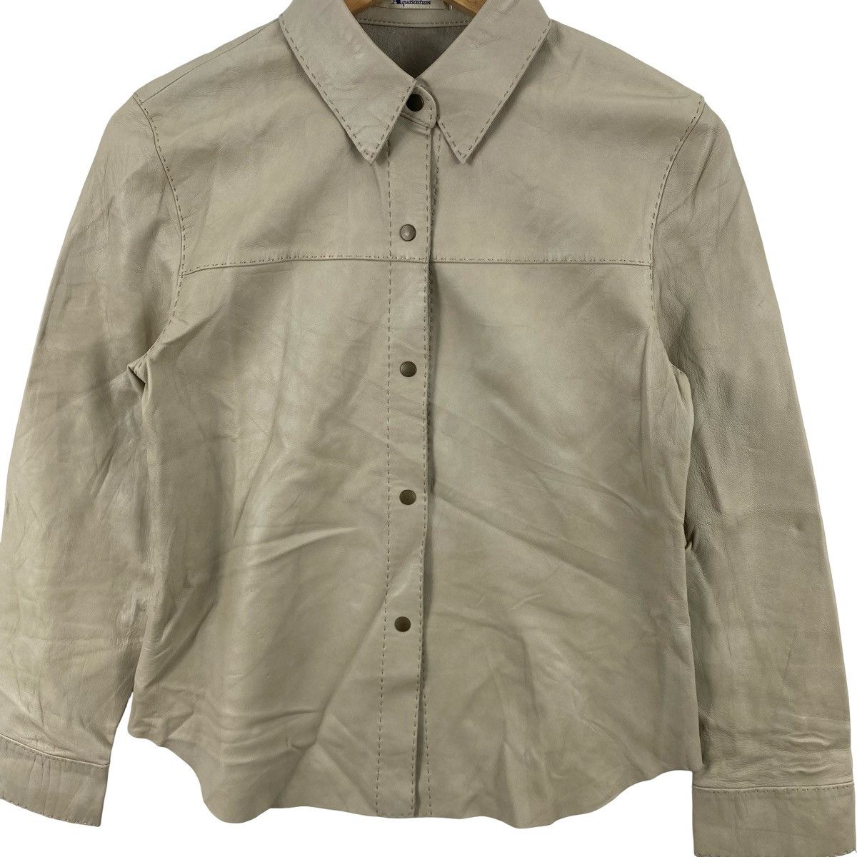 Aquascutum Vintage AQUASCUTUM Genuine Leather Button Up Shirt Jacket Size S / US 4 / IT 40 - 6 Thumbnail