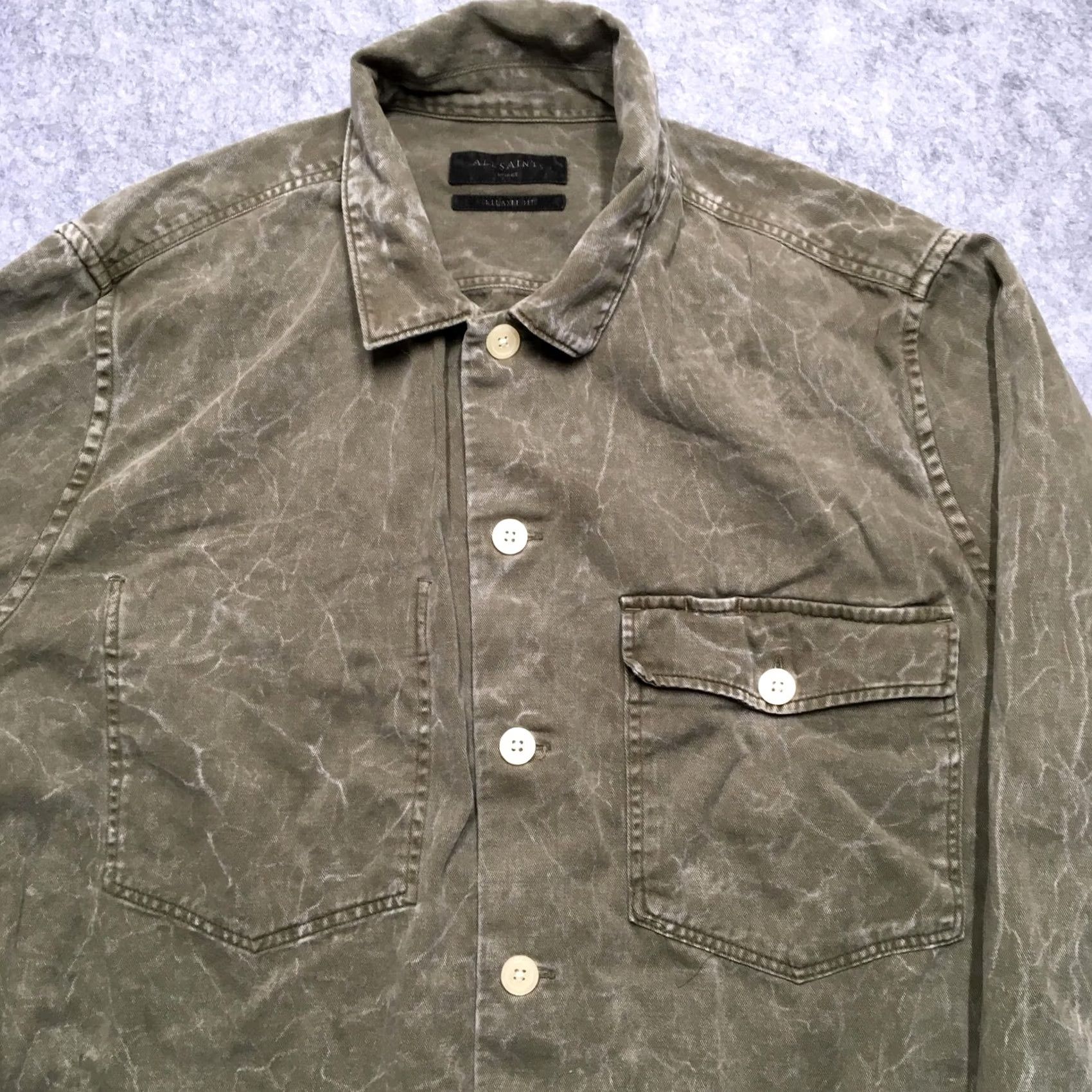 Allsaints AllSaints Telemark LS Shirt Jacket Mens Large Green Cotton Relaxed Fit Workwear Shirt Jacket Mens Large Green Cotton Navy? Size US L / EU 52-54 / 3 - 3 Thumbnail