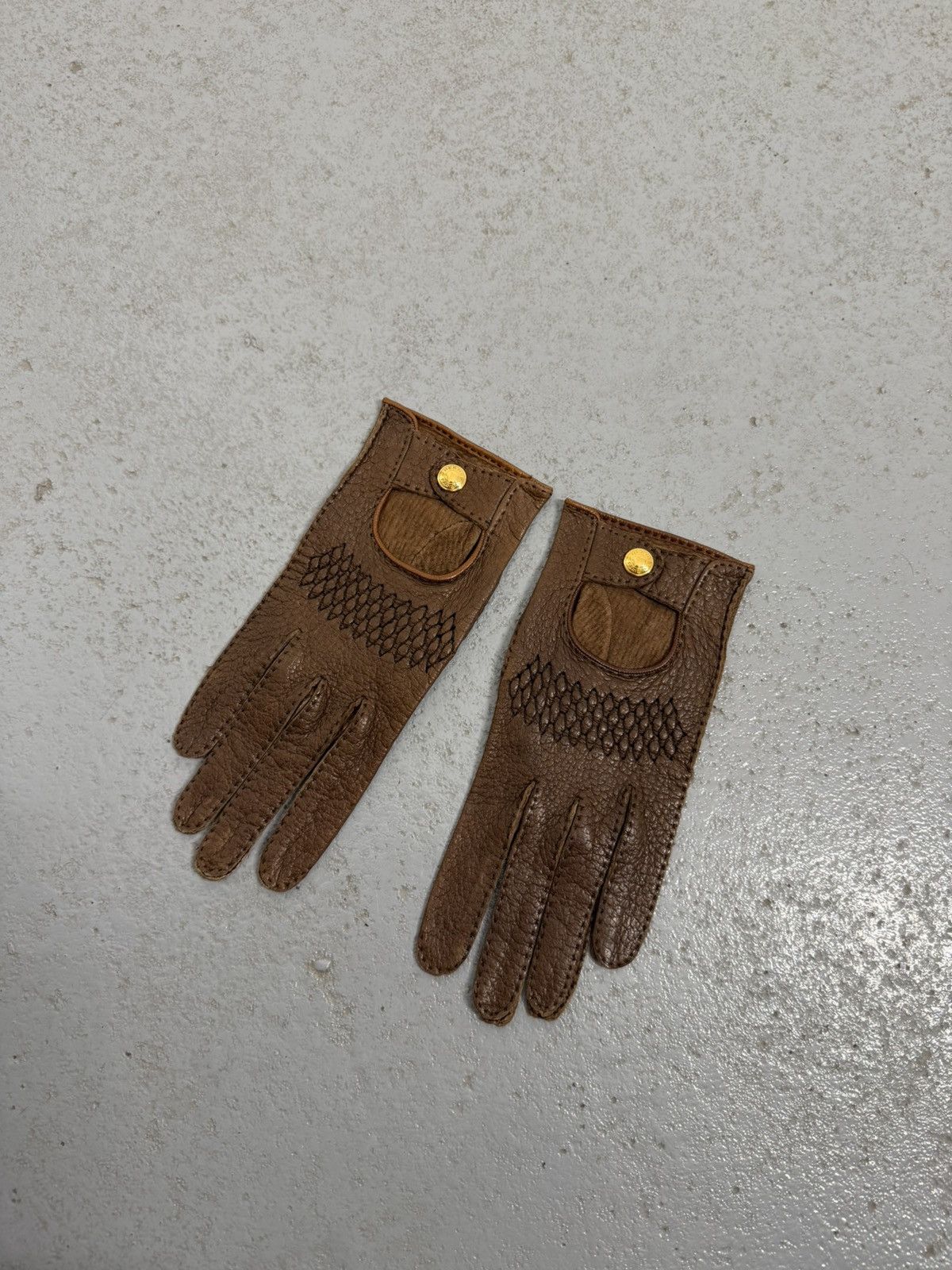 Hermes Vintage Hermes Peccary Leather Driving Gloves Size ONE SIZE - 2 Thumbnail
