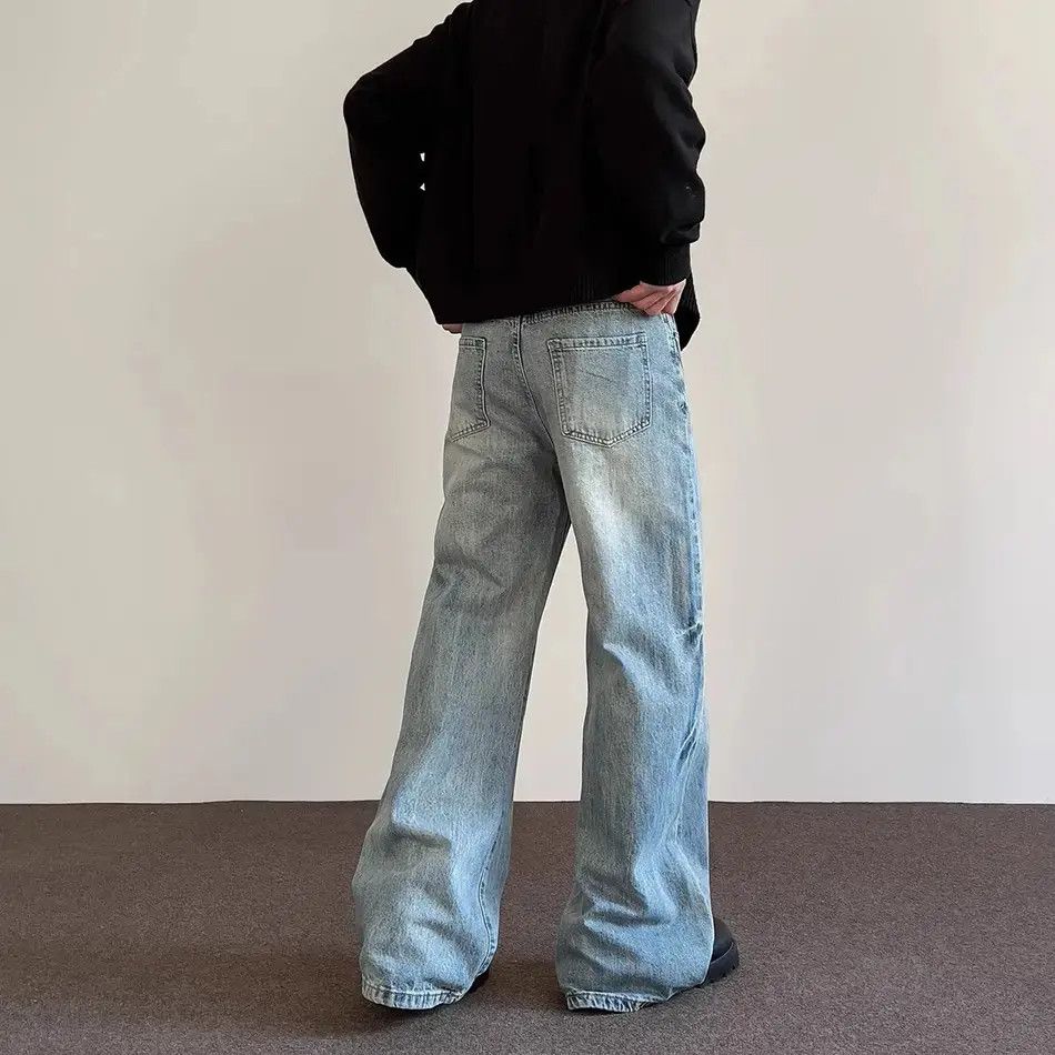 Japanese Brand Retro loose straight leg wide leg cat whisker jeans Size US 32 / EU 48 - 4 Thumbnail