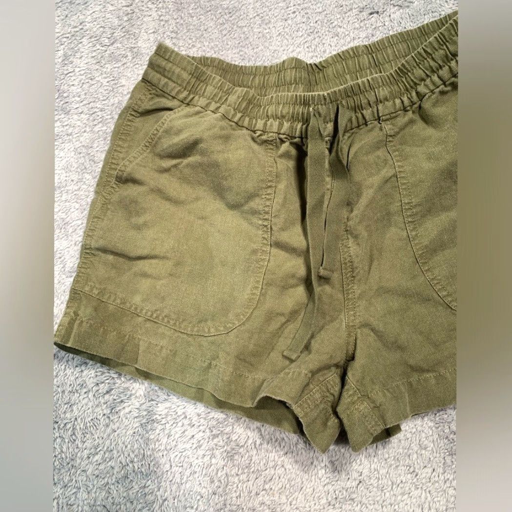 J.Crew J. Crew Cargo Shorts Womens S Olive Green Linen Blend Small Green Women Shorts Size 28" / US 6 / IT 42 - 2 Thumbnail