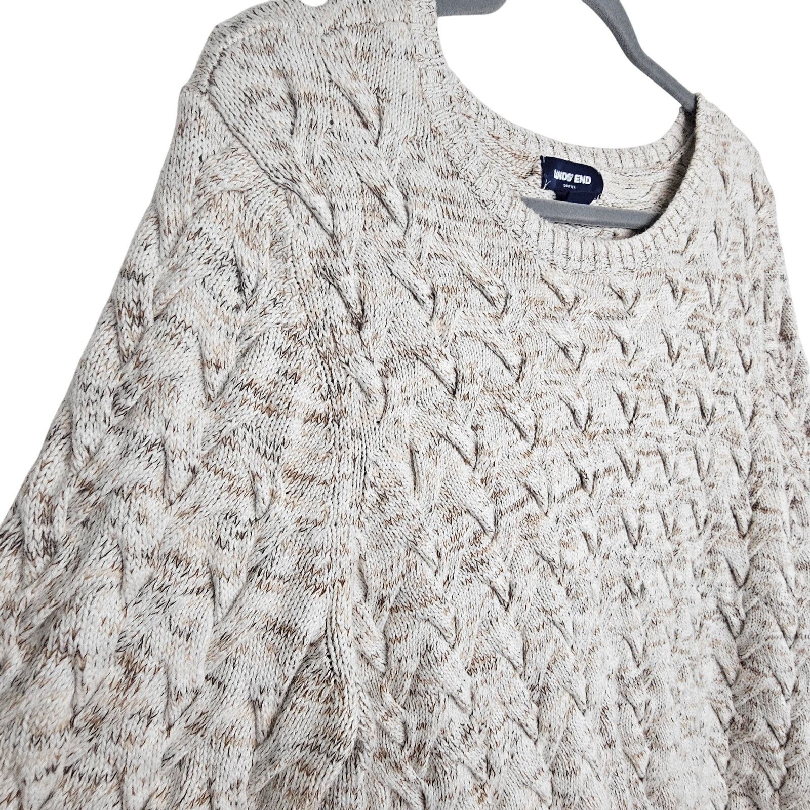 Lands' End Lands End Womens Drifter Chunky Knit Fisherman Sweater XLT Size XL / US 12-14 / IT 48-50 - 5 Thumbnail