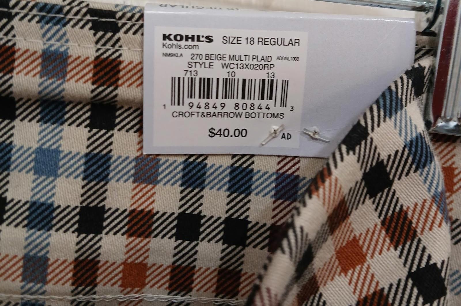 Croft & Barrow NWT Croft & Barrow Checkered Ankle Pants Women's 18 Size 40" / US 18 - 12 Thumbnail
