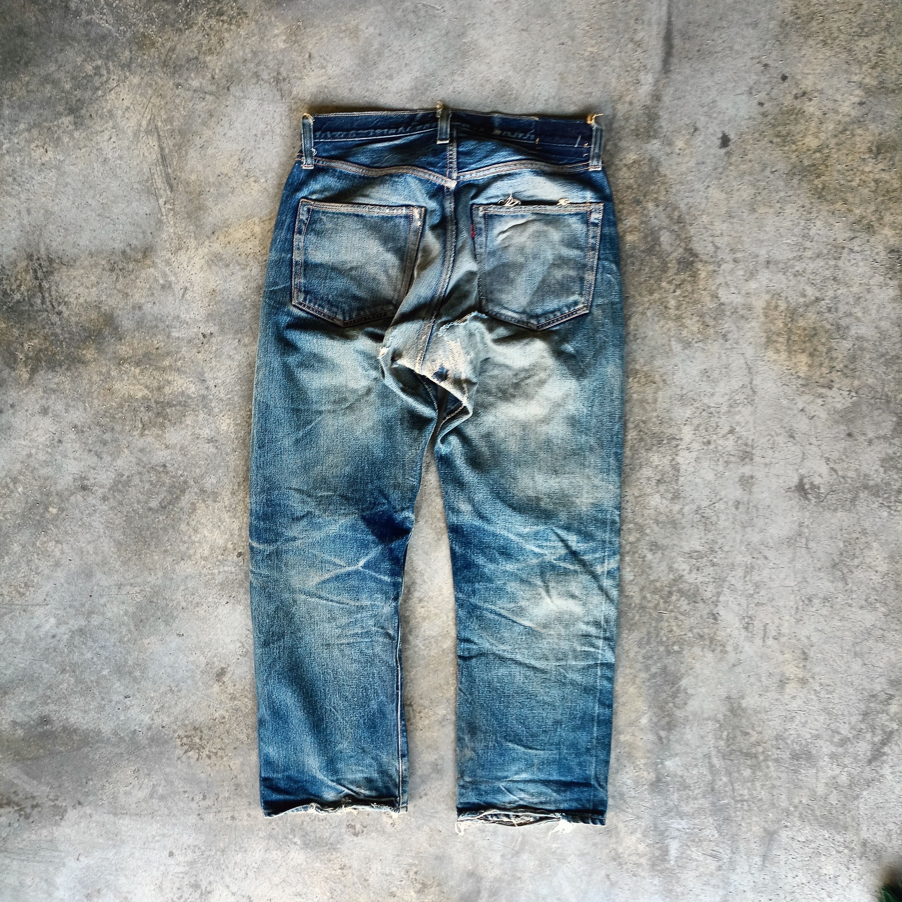 Japanese Brand Distressed Denim Sugar Cane Size US 32 / EU 48 - 4 Thumbnail