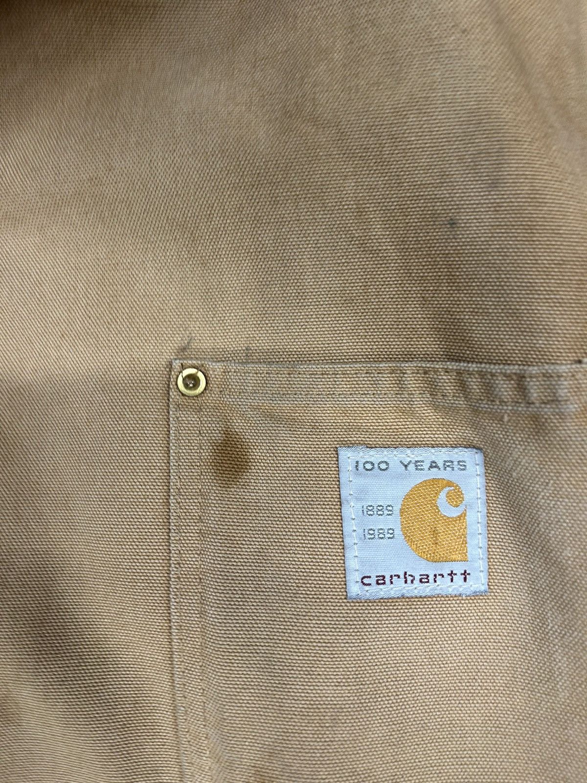 Carhartt × Vintage Vintage Beige Distressed Carhartt Chore Coat Blanket Lined Size US XL / EU 56 / 4 - 2 Thumbnail
