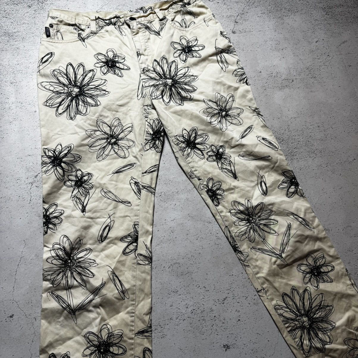 Moschino y2k luxury moschino pants with abstract flowers print Size 30" / US 8 / IT 44 - 2 Thumbnail