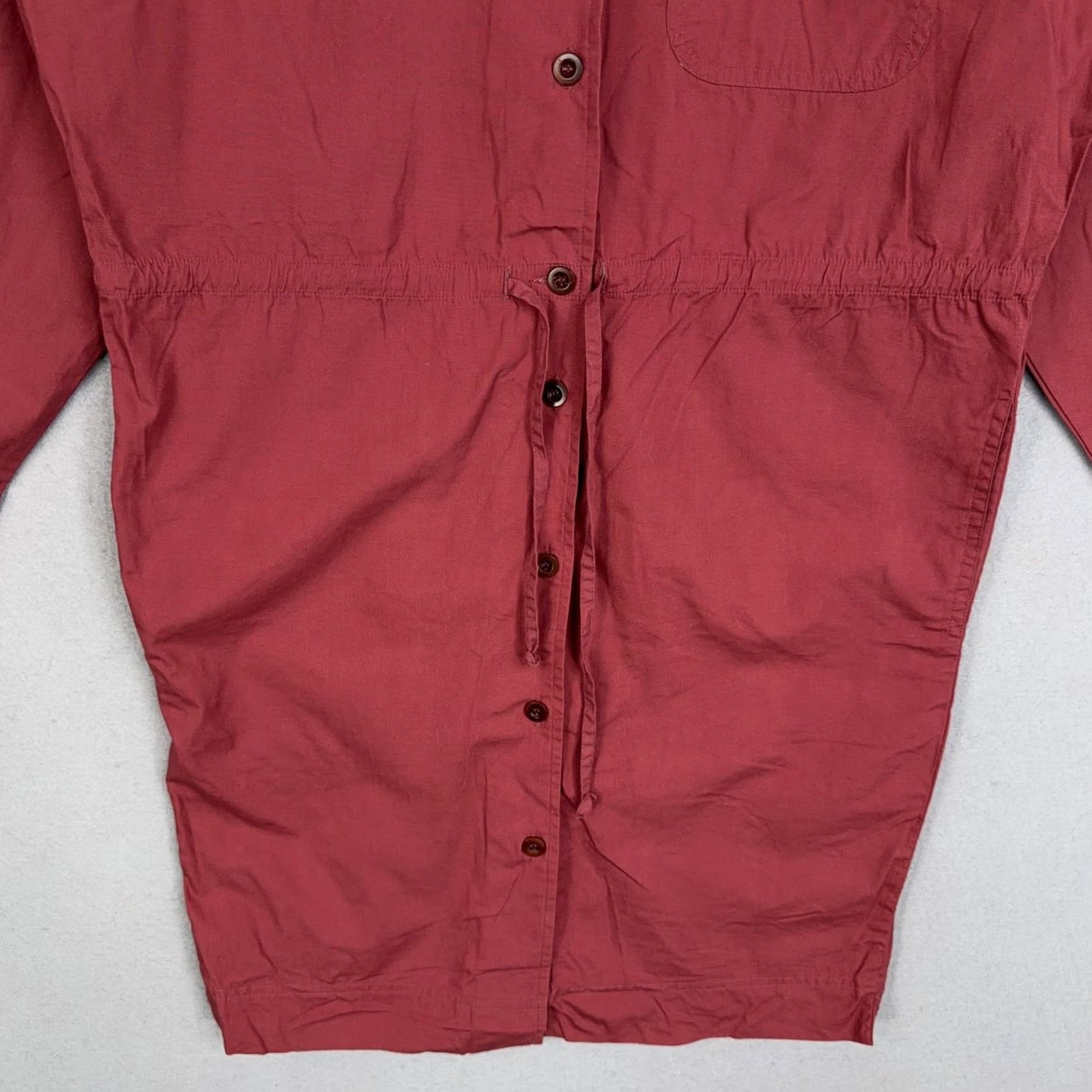 J.Crew VINTAGE J.CREW Shirt Dress Womens 4 Red Classic Preppy Heritage Pockets 90s Casual Workwear Knee Length Womens Size S / US 4 / IT 40 - 3 Thumbnail