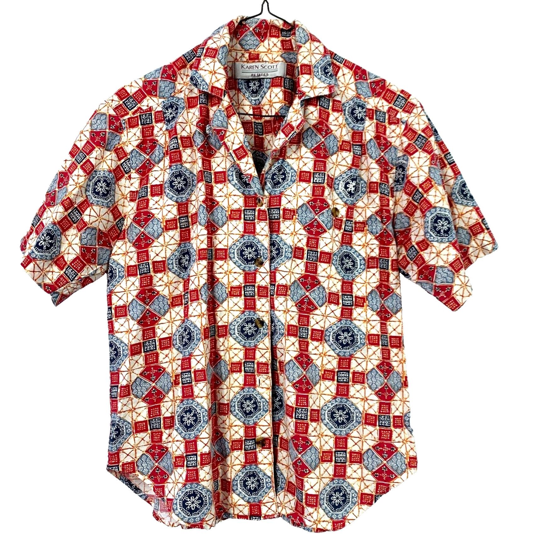 Vintage VINTAGE Karen Scott Camp Shirt Short Sleeve PS Petite Small Shirt Women Size S / US 4 / IT 40 - 2 Thumbnail