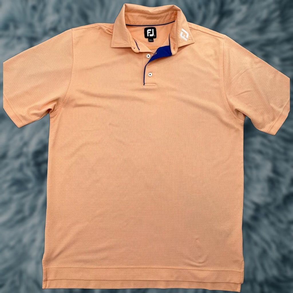 Footjoy Footjoy Shirt Adult Polo Tour Issue Golf Mens L Orange Zigzag Pattern Polo Shirt FJ Embroidered Logo Size US L / EU 52-54 / 3 - 1 Thumbnail