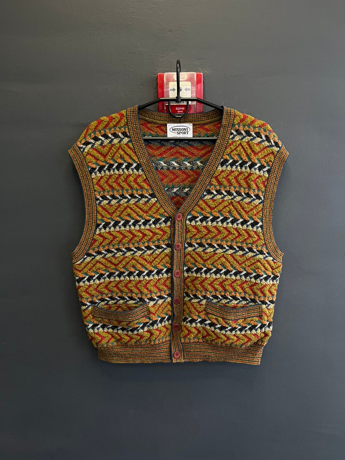 Pre-owned Avant Garde X Missoni Vintage 90's Missoni Sport Wool Abstract Knitted Japan Vest In Multicolor