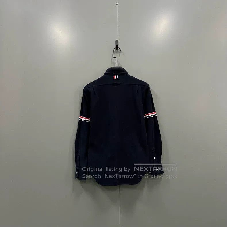 Thom Browne Thom Browne Blue and green striped shirt with collar Size US M / EU 48-50 / 2 - 1 Thumbnail