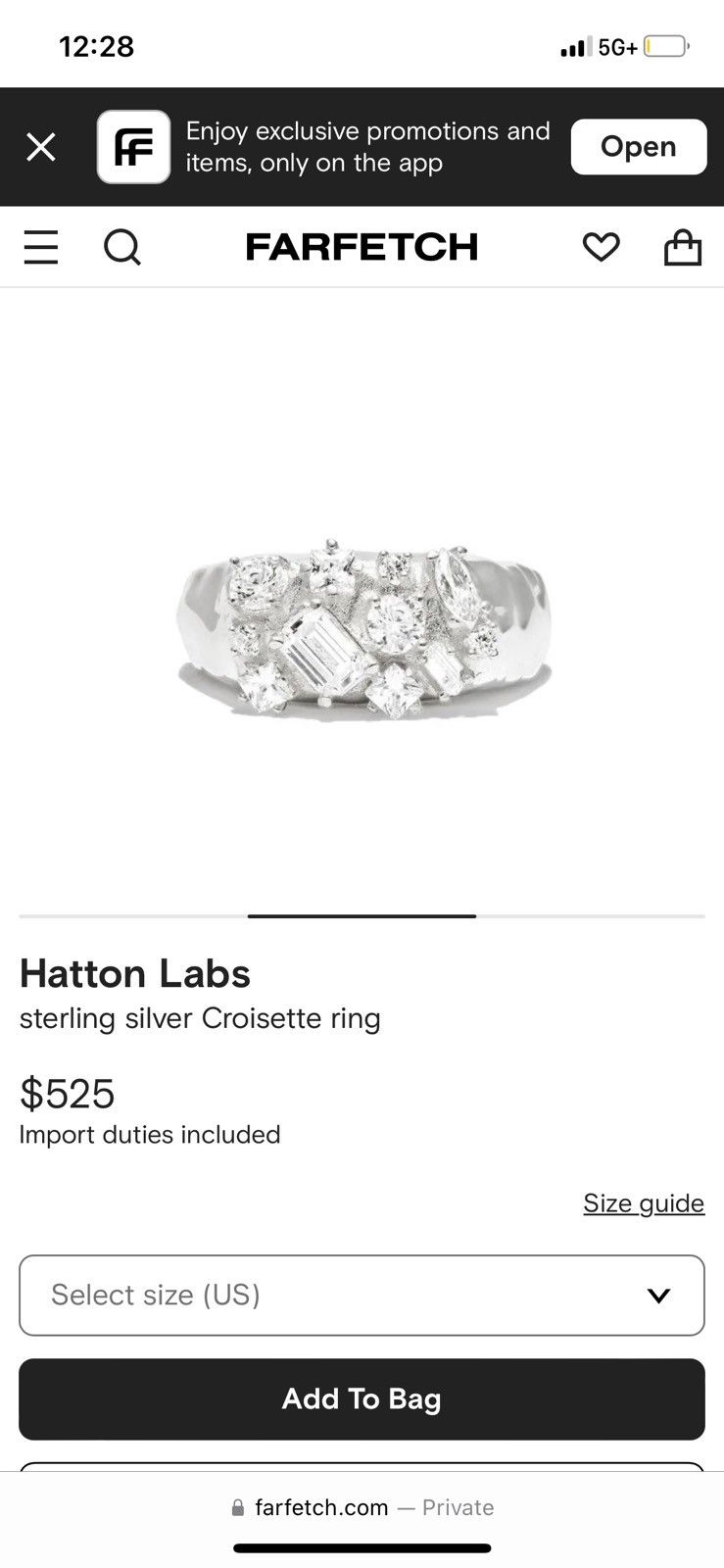 image of Italian Designers x Vintage Hatton Labs Sterling Silver Croisette Ring, Men's