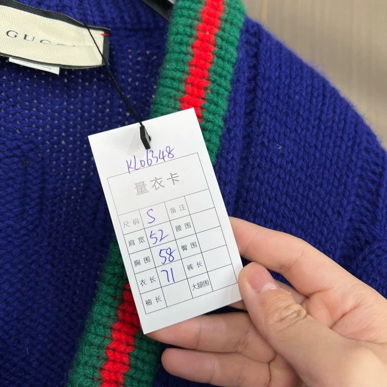 Gucci Gucci Embroidered letter rhinestone knitted cardigan 2504-N Size US S / EU 44-46 / 1 - 9 Thumbnail