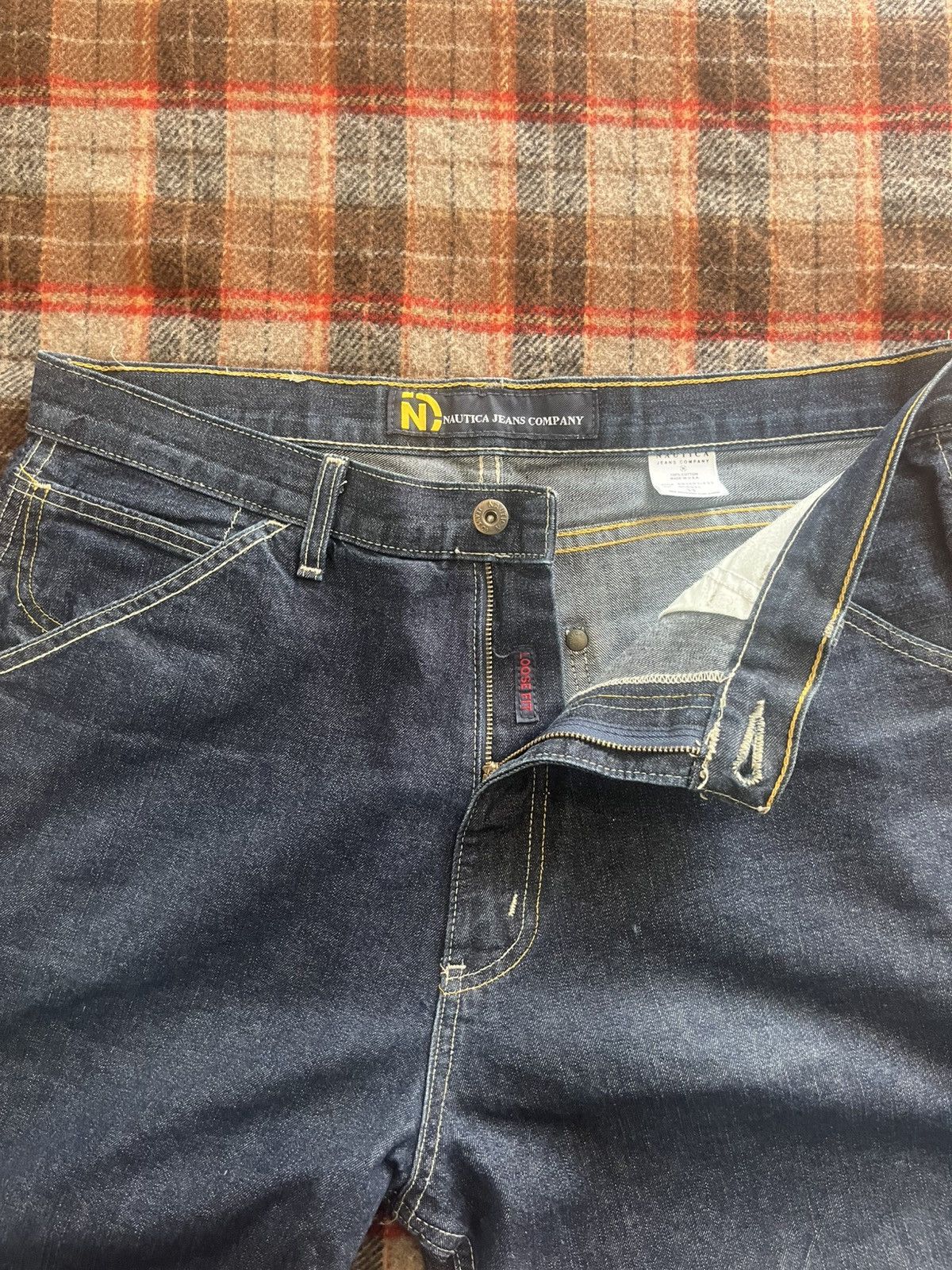 Nautica Y2K 2000’s Nautica Jeans Company Baggy Oversized Denim jorts Size US 35 - 5 Thumbnail
