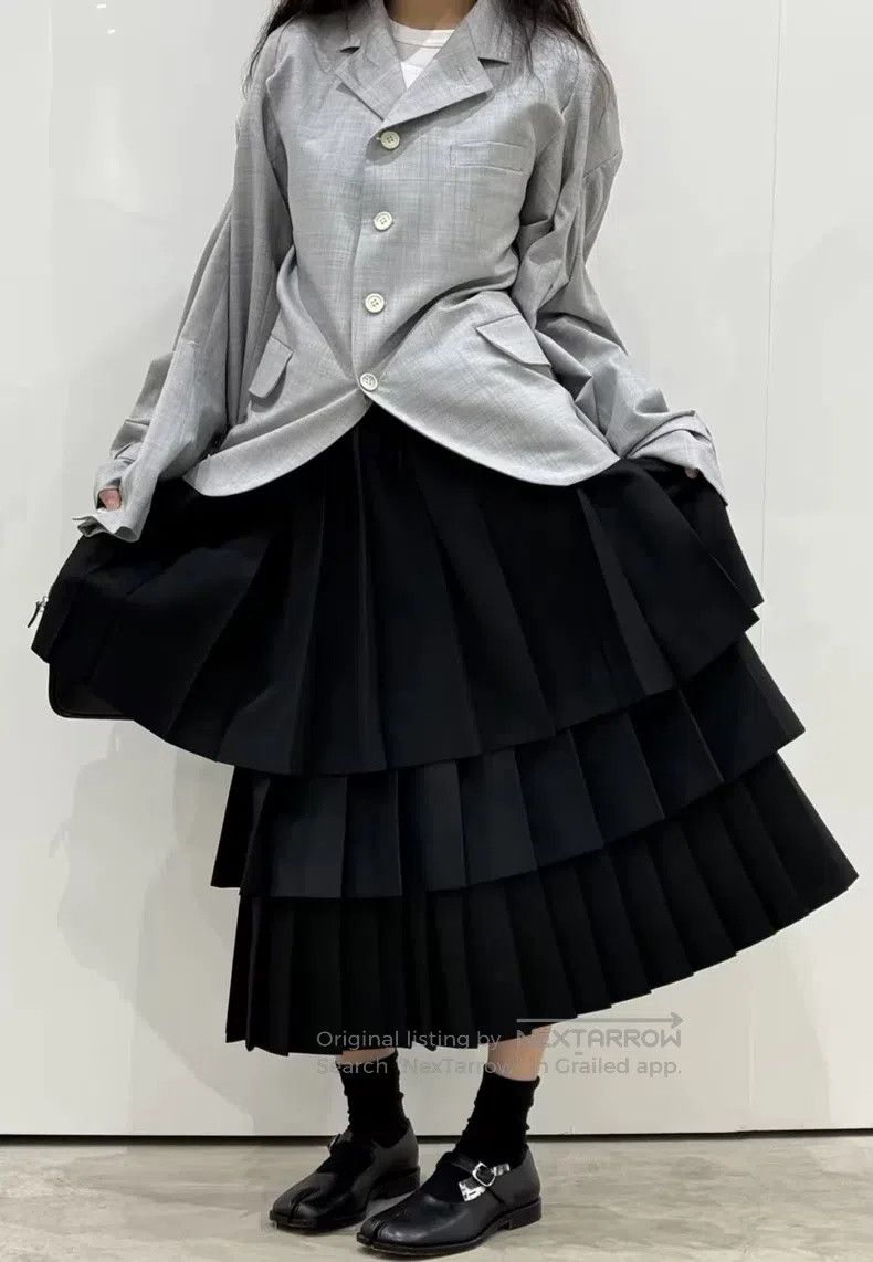 Comme des Garcons Comme Des Garcons size S Main Layer Triple Pleated Skirt Size 23" - 3 Thumbnail