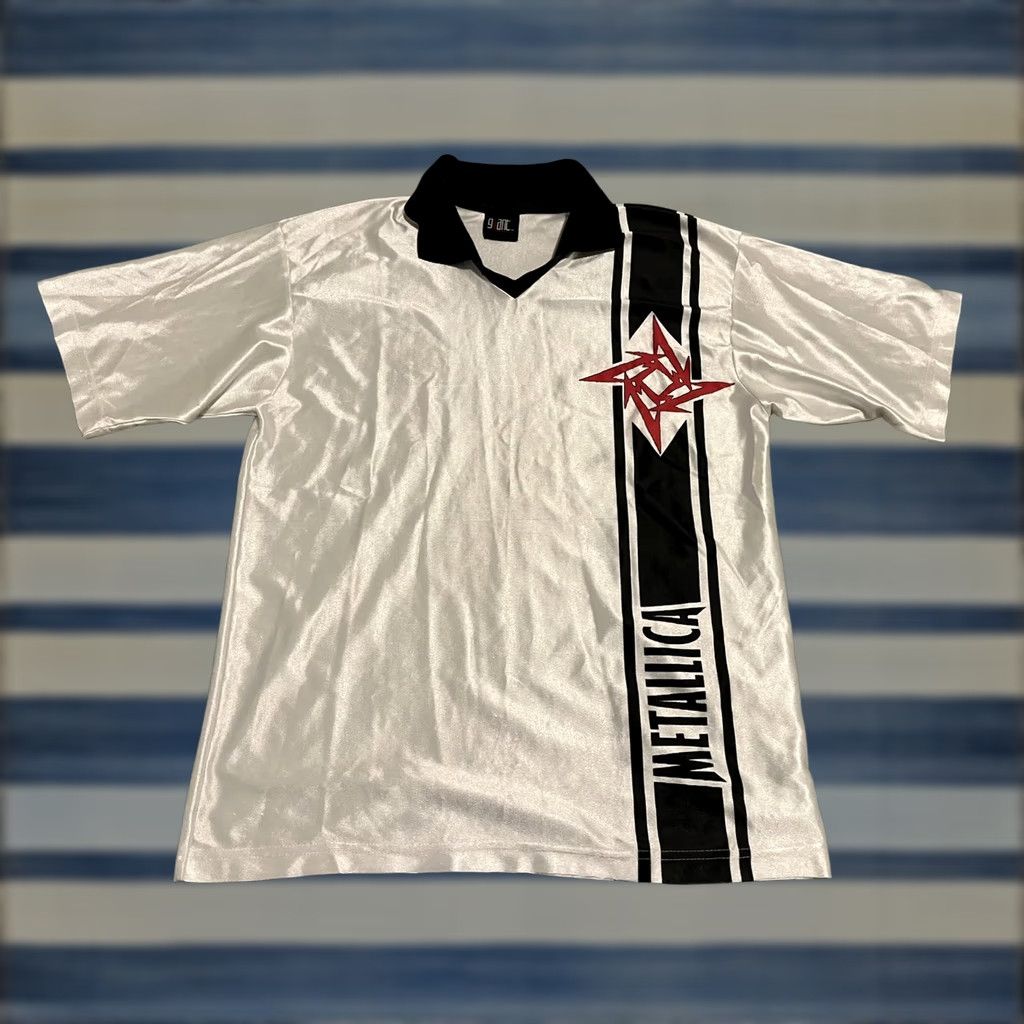 Vintage VINTAGE Giant Polo Shirt Mens Large White Metallica Giant Polo Shirt Vintage Size US L / EU 52-54 / 3 - 1 Thumbnail