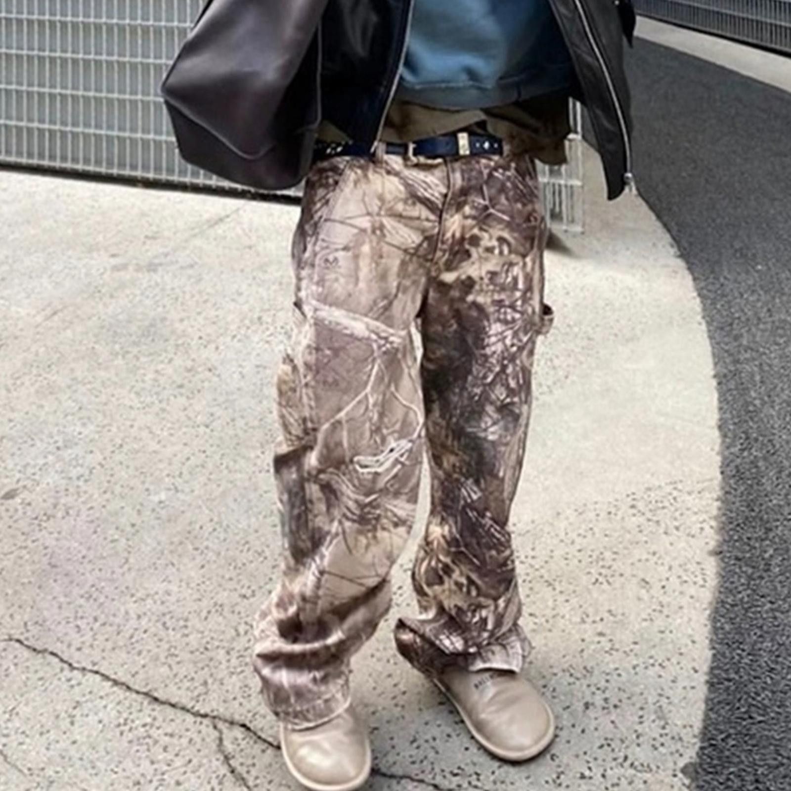 Japanese Brand Beige Camouflage Cargo Pants, Relaxed Fit Utility Pants Size US 30 / EU 46 - 3 Thumbnail