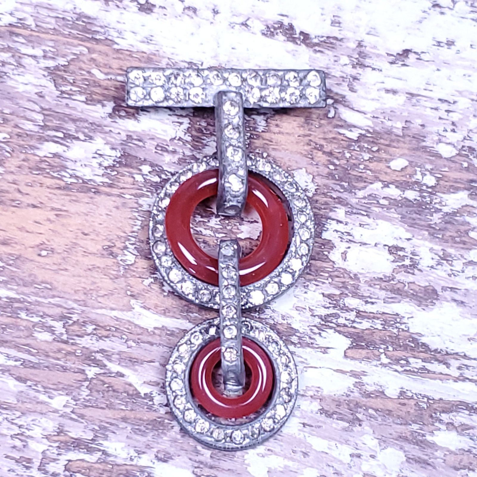 Other Art Deco Pin Brooch Silvertone Rhinestones Antique C Clasp Size ONE SIZE - 1 Thumbnail