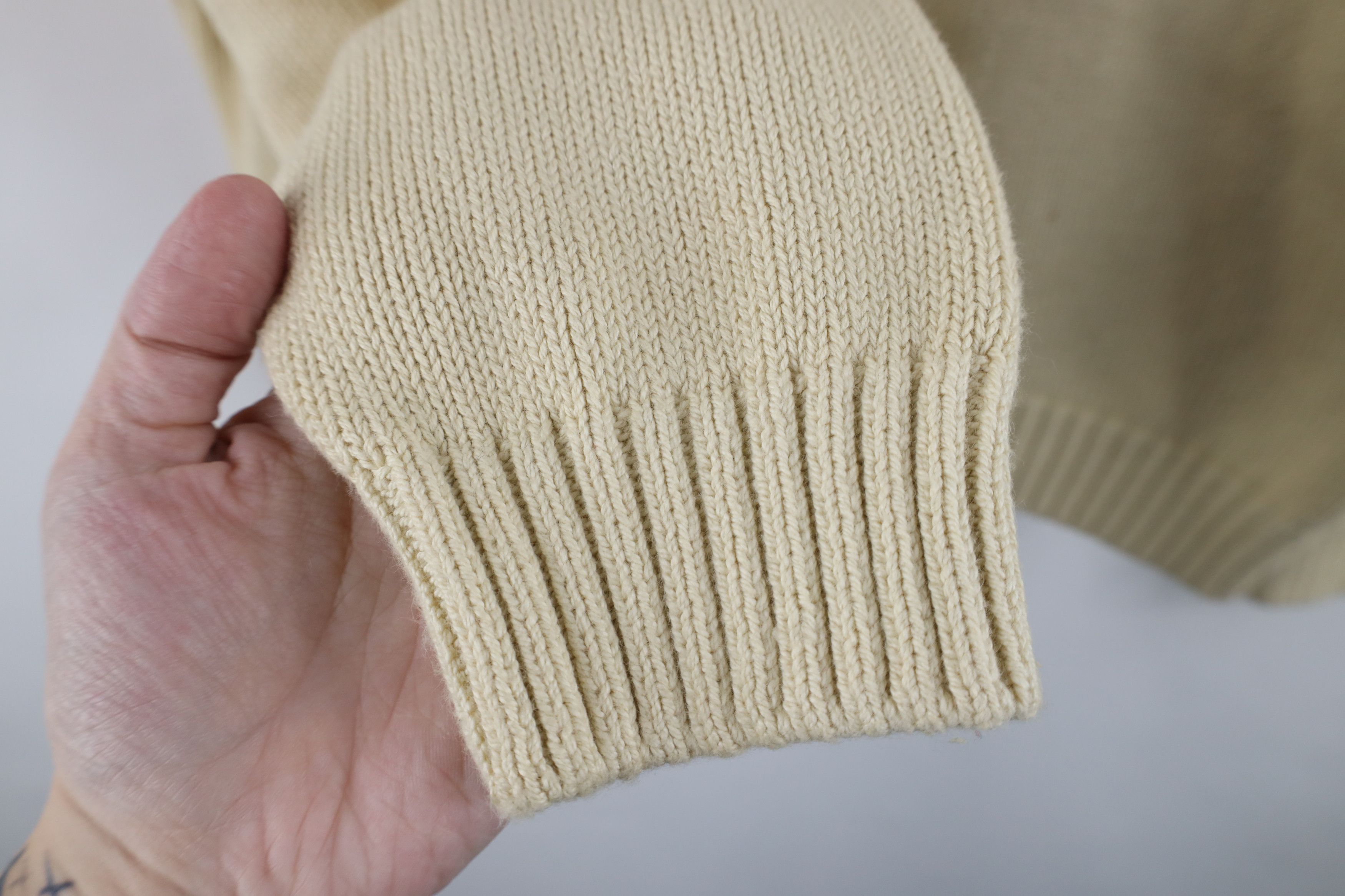Lands' End Vintage 90s Lands End Cotton Knit Crewneck Sweater Beige USA Size M / US 6-8 / IT 42-44 - 9 Thumbnail