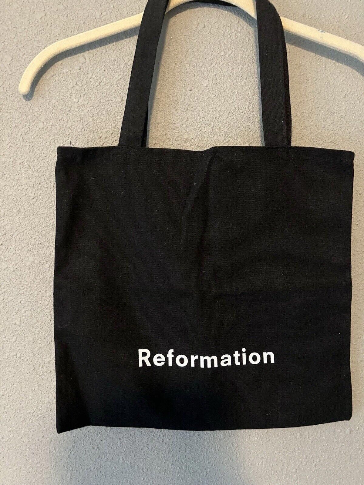 Designer Reformation Black Tote Shopping Bag Canvas Reusable Size ONE SIZE - 1 Thumbnail