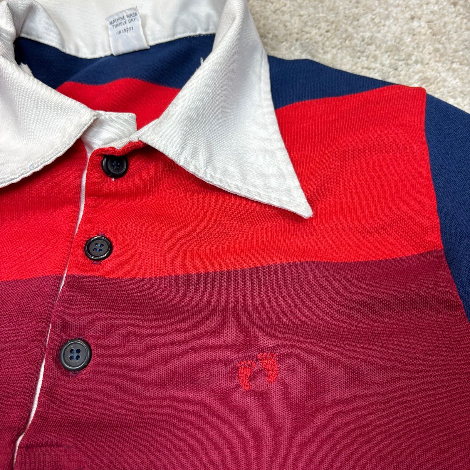 Hang Ten Vintage 70s Hang Ten Rugby Shirt Stripe Long Sleeve XL Size US XL / EU 56 / 4 - 11 Thumbnail