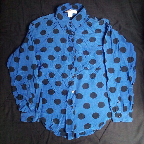 Other Vintage Michelle Stuart MCM Big Dots Silk Button Shirt Size M / US 6-8 / IT 42-44 - 2 Thumbnail