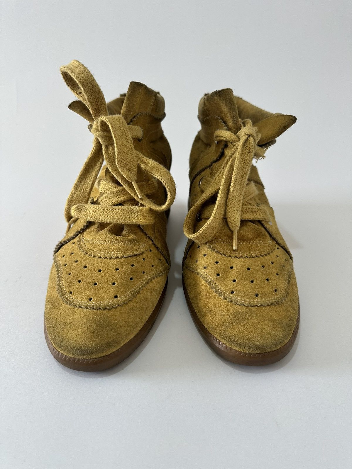 Isabel Marant Etoile Isabel Marant Mustard Yellow Suede Etoile Wedge40 Size US 10 / IT 40 - 8 Thumbnail