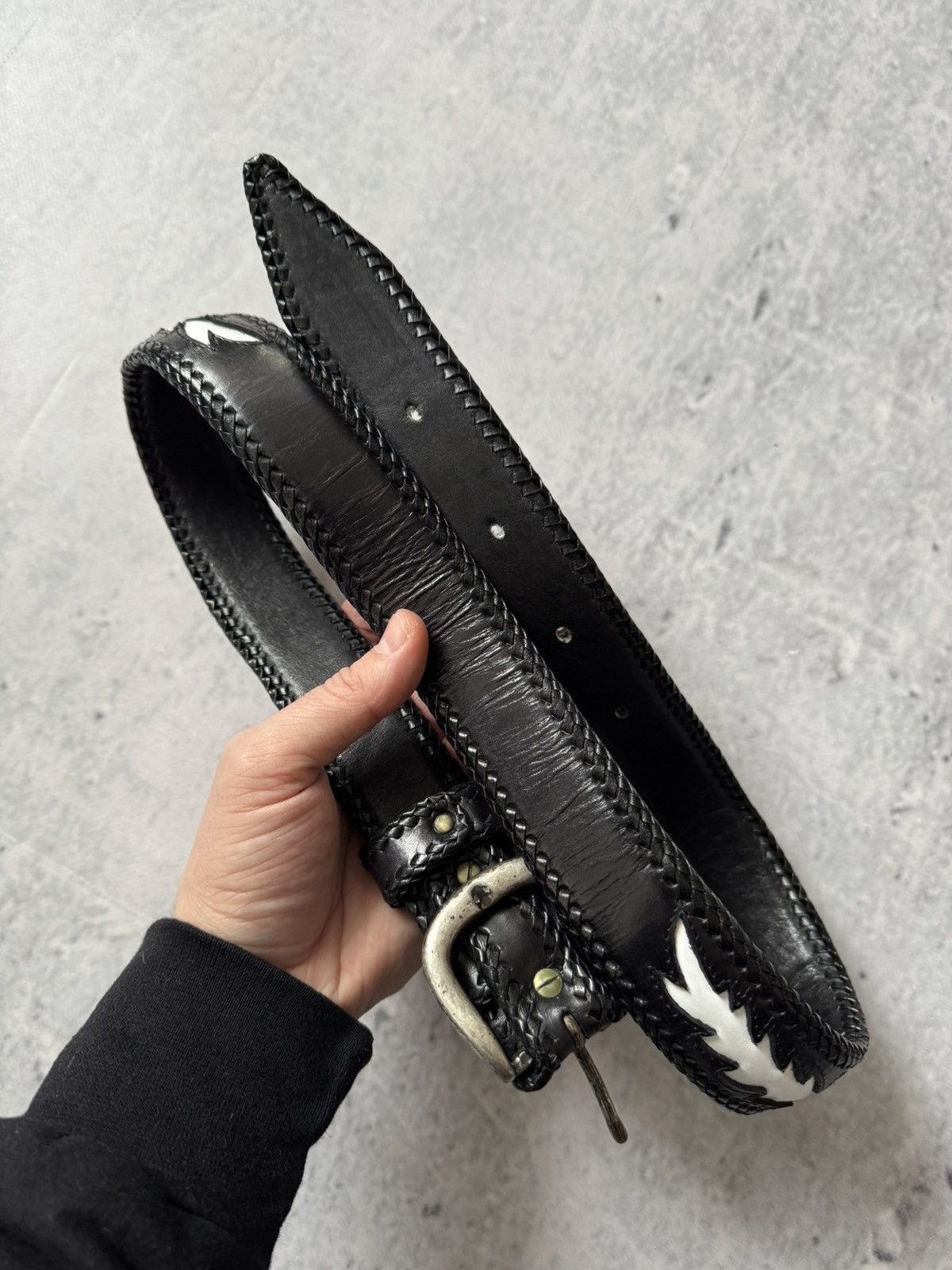 Vintage Vintage leather racing style belt Size ONE SIZE - 6 Thumbnail