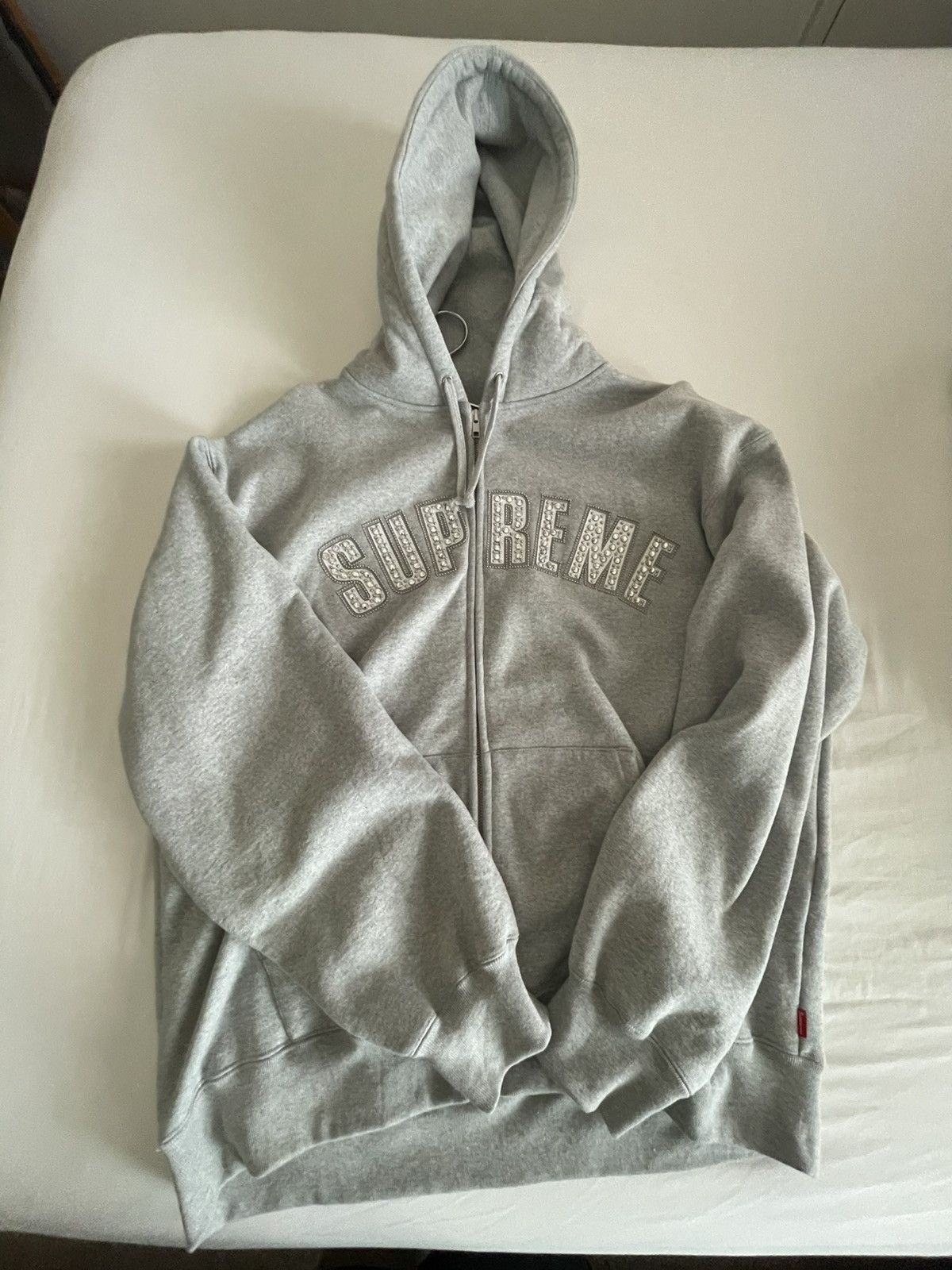 Supreme Supreme Aphex Twin Zip Up Hooded Sweatshirt Grey | Grailed