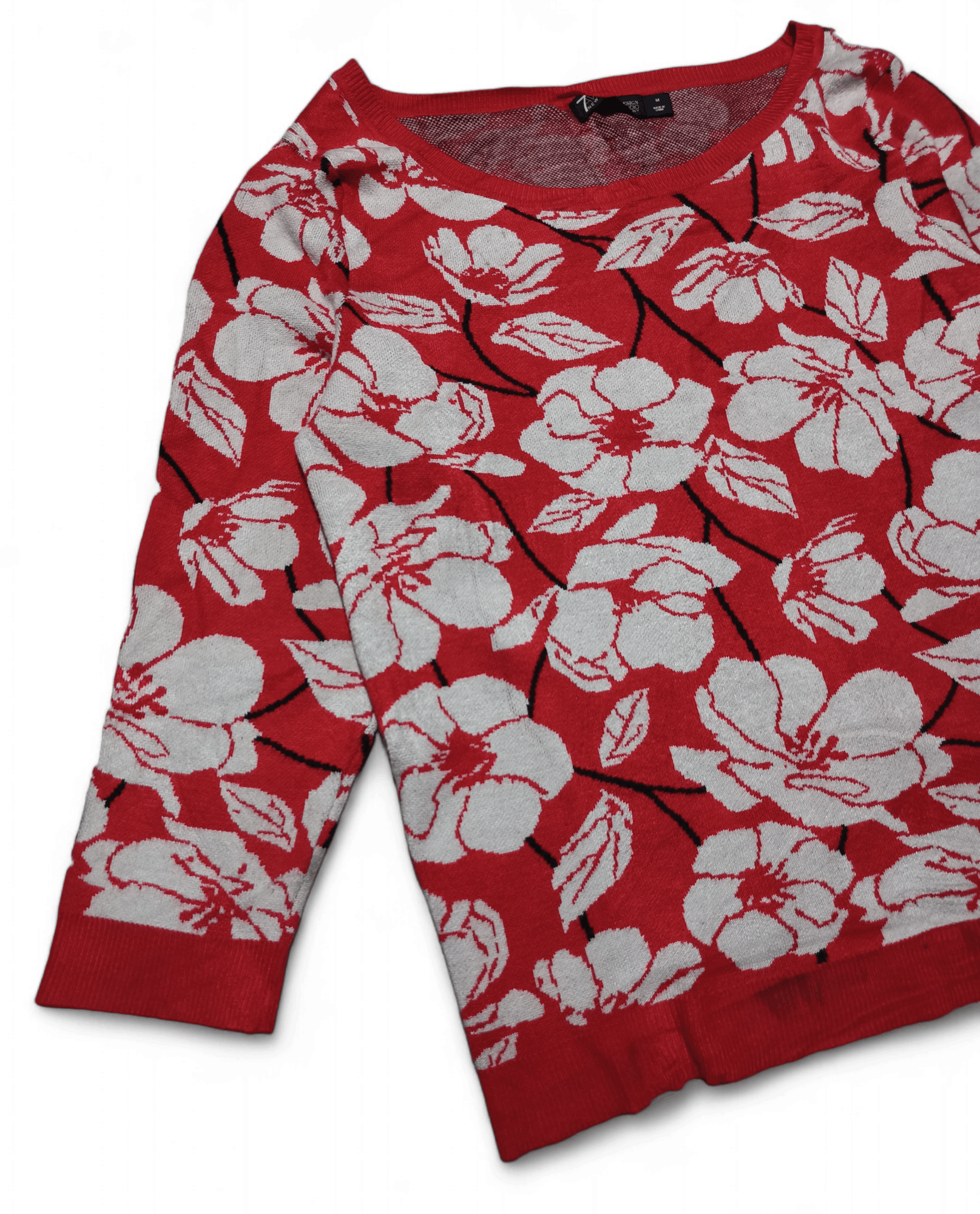 Other Vintage 90s 7th AVENUE Women's Floral Motifs Knit Sweater Size M / US 6-8 / IT 42-44 - 4 Thumbnail