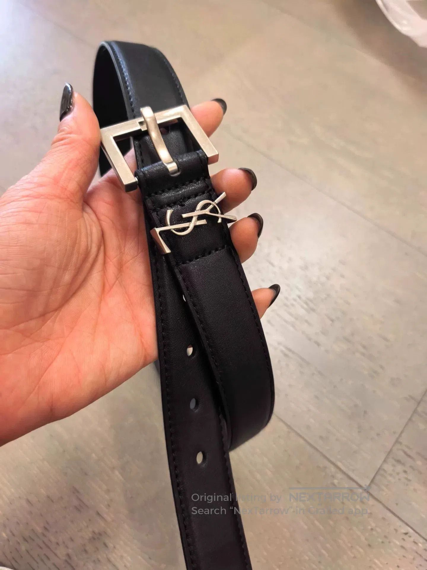 Yves Saint Laurent ysl black leather belt for sale. Size ONE SIZE - 1 Thumbnail