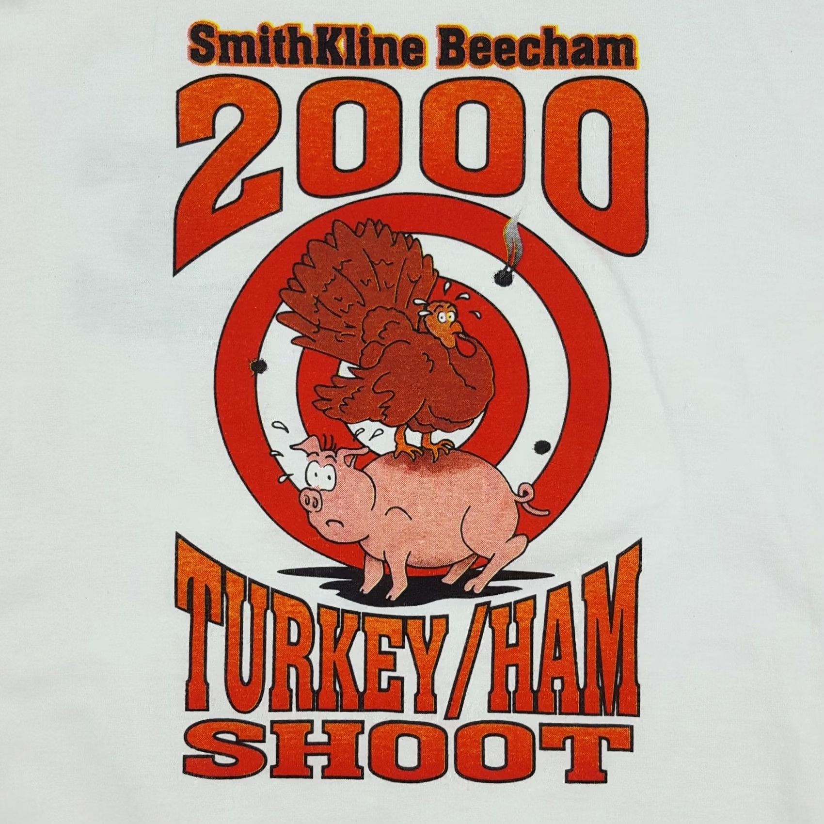 Jerzees VINTAGE Jerzees Turkey Shoot Hunting T-Shirt Men XL White 90s Y2K Outdoor Graphic Print Shirt Size US XL / EU 56 / 4 - 5 Thumbnail