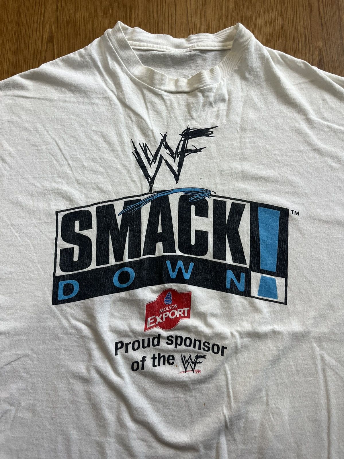 WWF Vintage WWF Smack Down ! Molson Export Sponsor 90’s Tshirt Size US XL / EU 56 / 4 - 5 Thumbnail