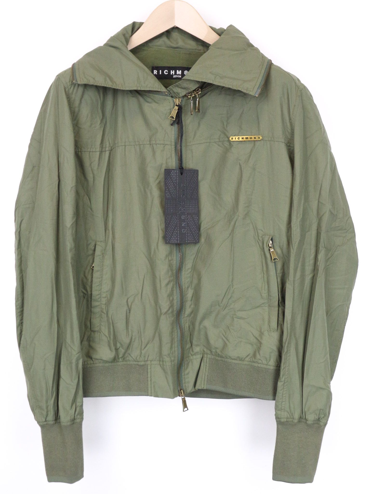 John Richmond 48 Green Zipped Lightweight Jacket 74295 Size US M / EU 48-50 / 2 - 1 Thumbnail