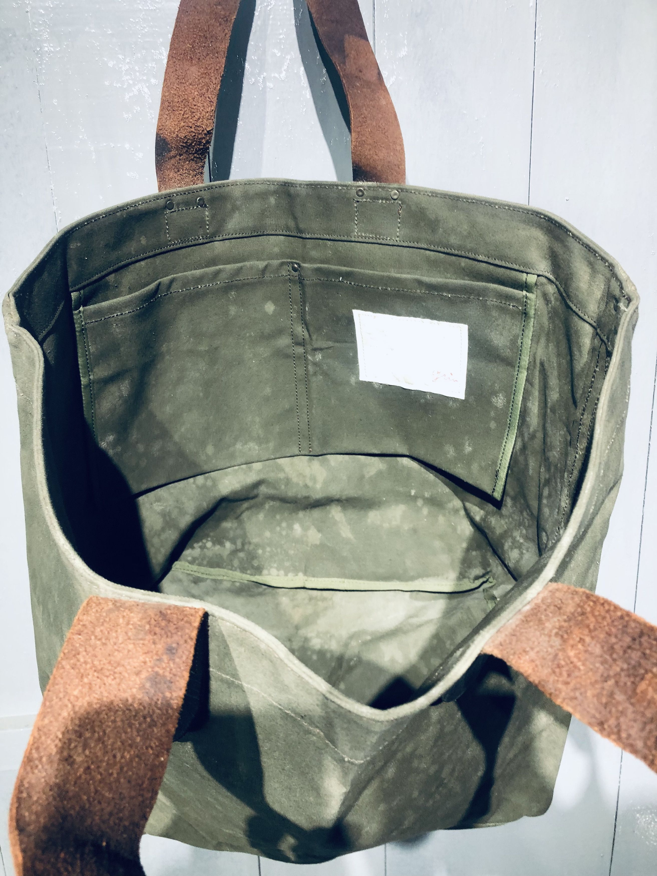 Canvas × Japanese Brand × Leather JAPANESE STREETWEAR FASHION STYLE CANVAS LEATHER TOTEBAG Size ONE SIZE - 20 Thumbnail
