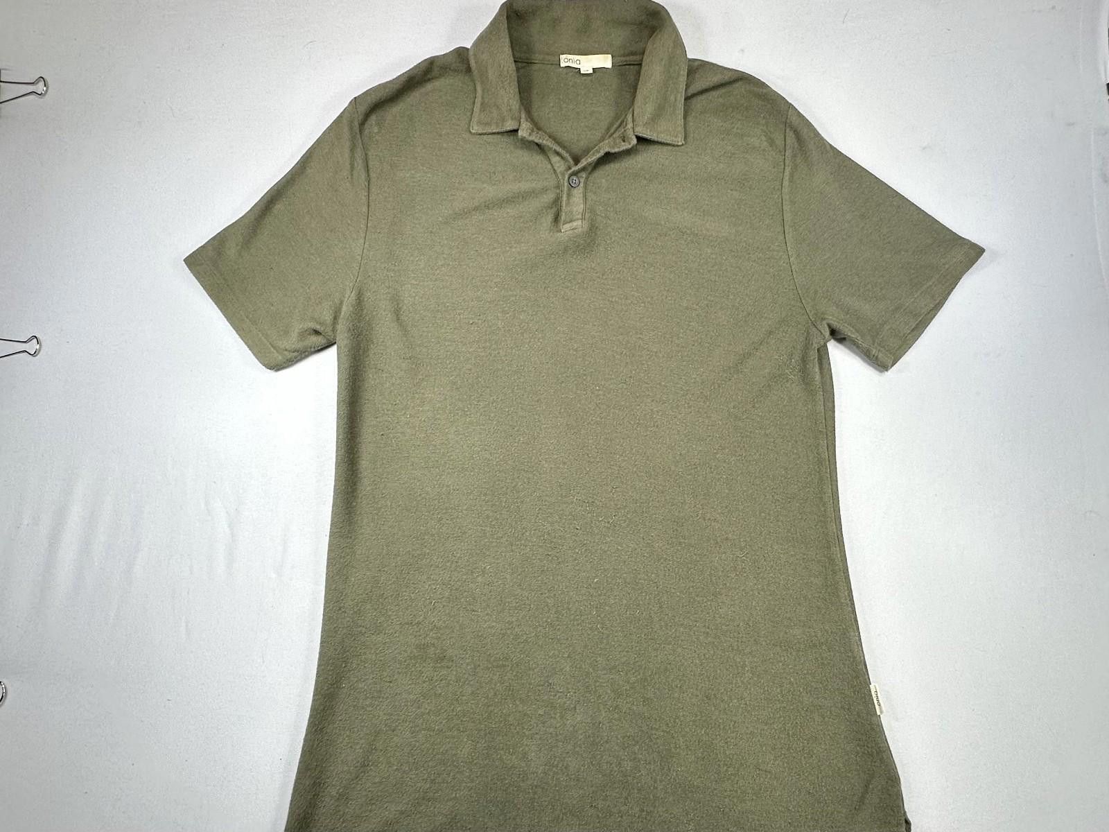 Onia Onia Men's Small Green 1/4 Button Pullover Polo Shirt Size US S / EU 44-46 / 1 - 1 Thumbnail