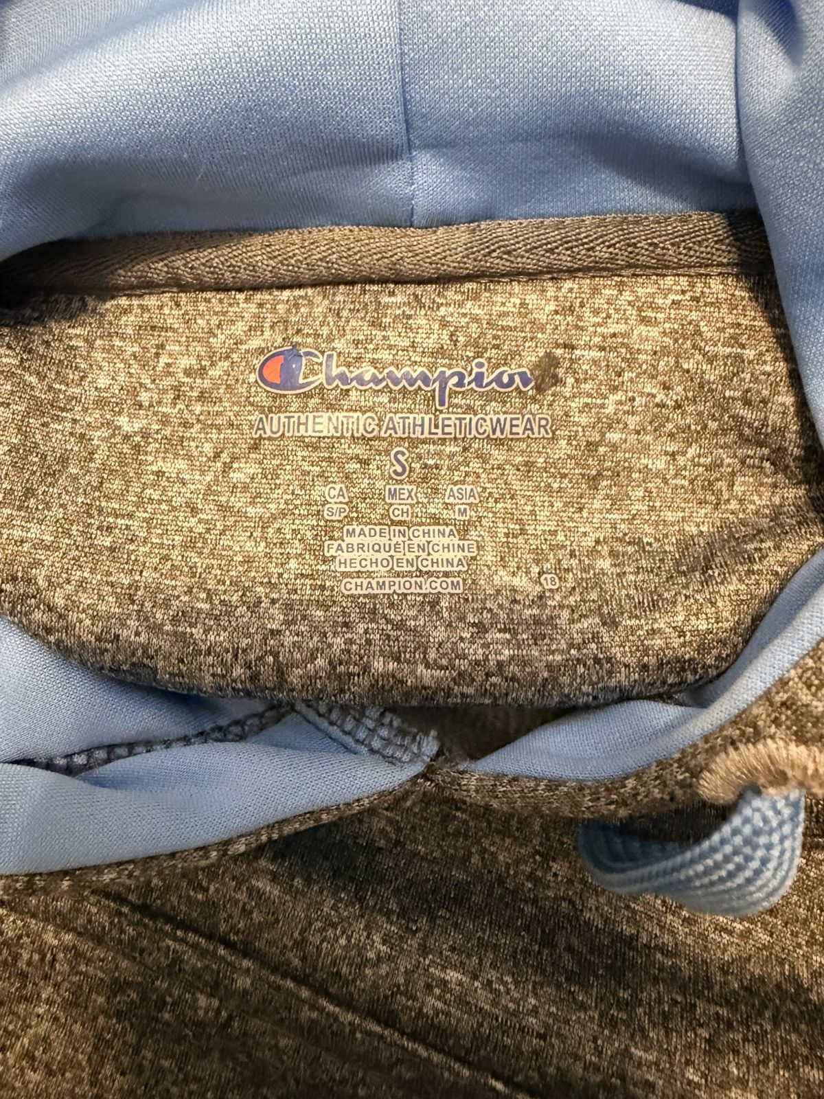 Champion Dark grey & sky blue UNC/champion hoodie Size US S / EU 44-46 / 1 - 4 Thumbnail