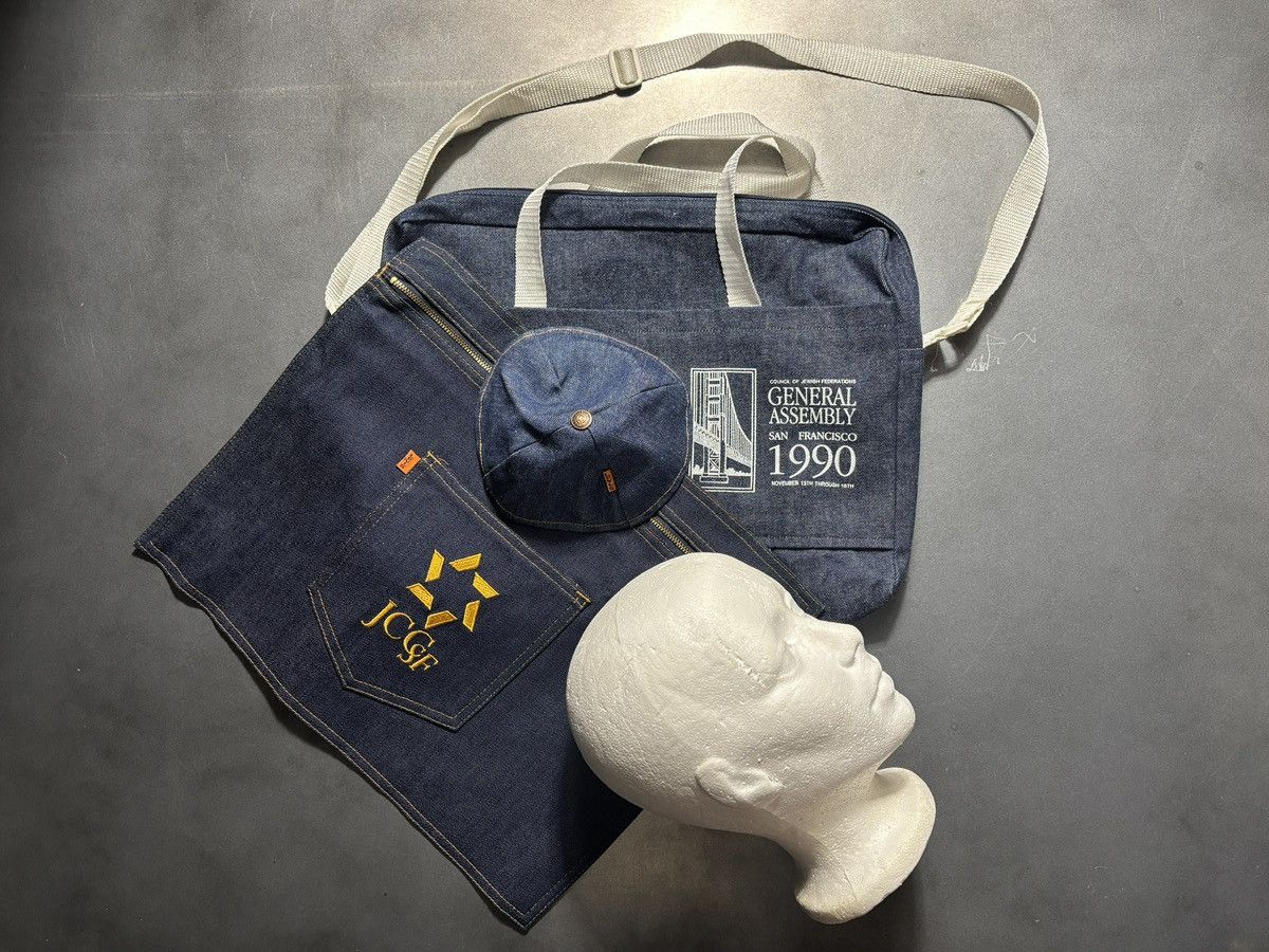 Levi's Vintage Levi's Yarmulke Cap Orange Tab Denim Kippah Jewish Size ONE SIZE - 18 Thumbnail