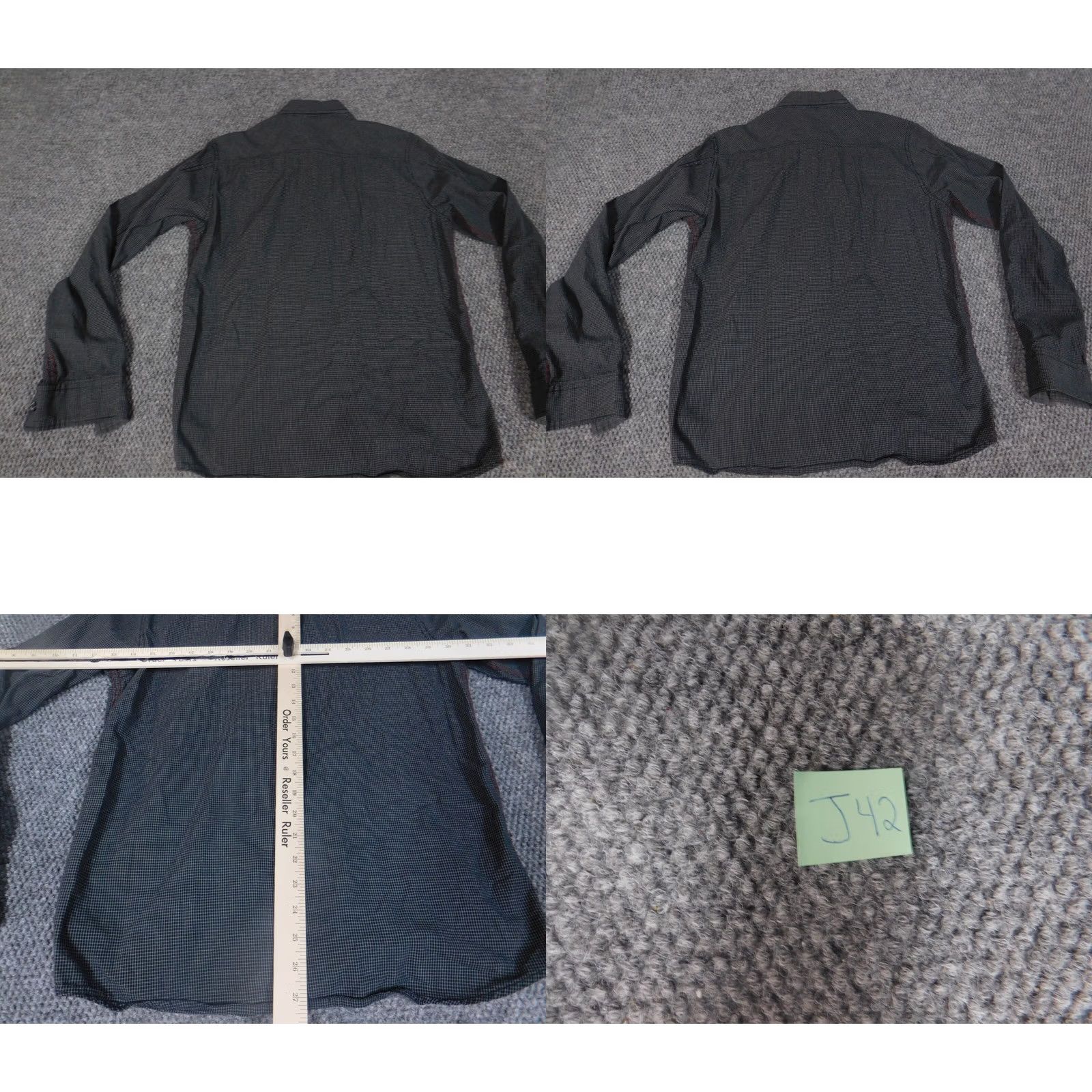 Vintage Projek Raw Mens Button-Up Shirt Small Gray Plaid Casual Regular Long Sleeve Knit Cotton Button-Down Collared Neckline Mens Size US S / EU 44-46 / 1 - 8 Thumbnail