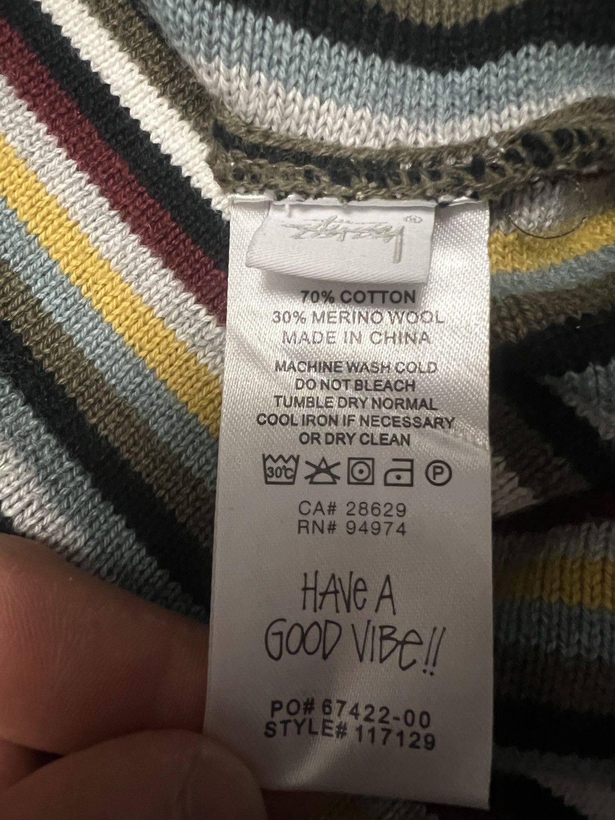 Stussy Stussy Stripe Pattern Cardigan Size US L / EU 52-54 / 3 - 5 Thumbnail