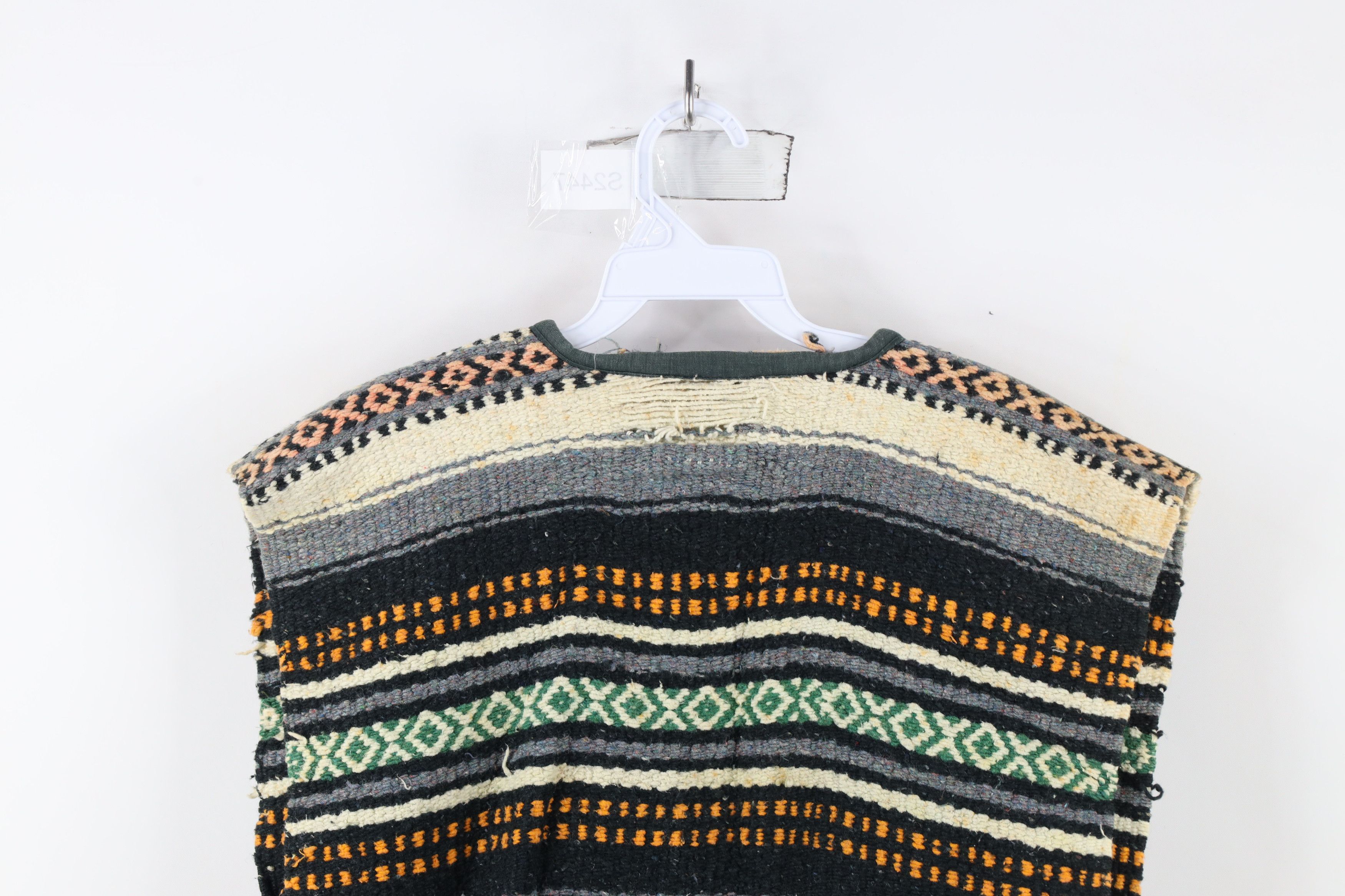 Vintage Vintage 70s Boho Chic Wool Blanket Fringed Open Front Vest Size ONE SIZE - 14 Thumbnail