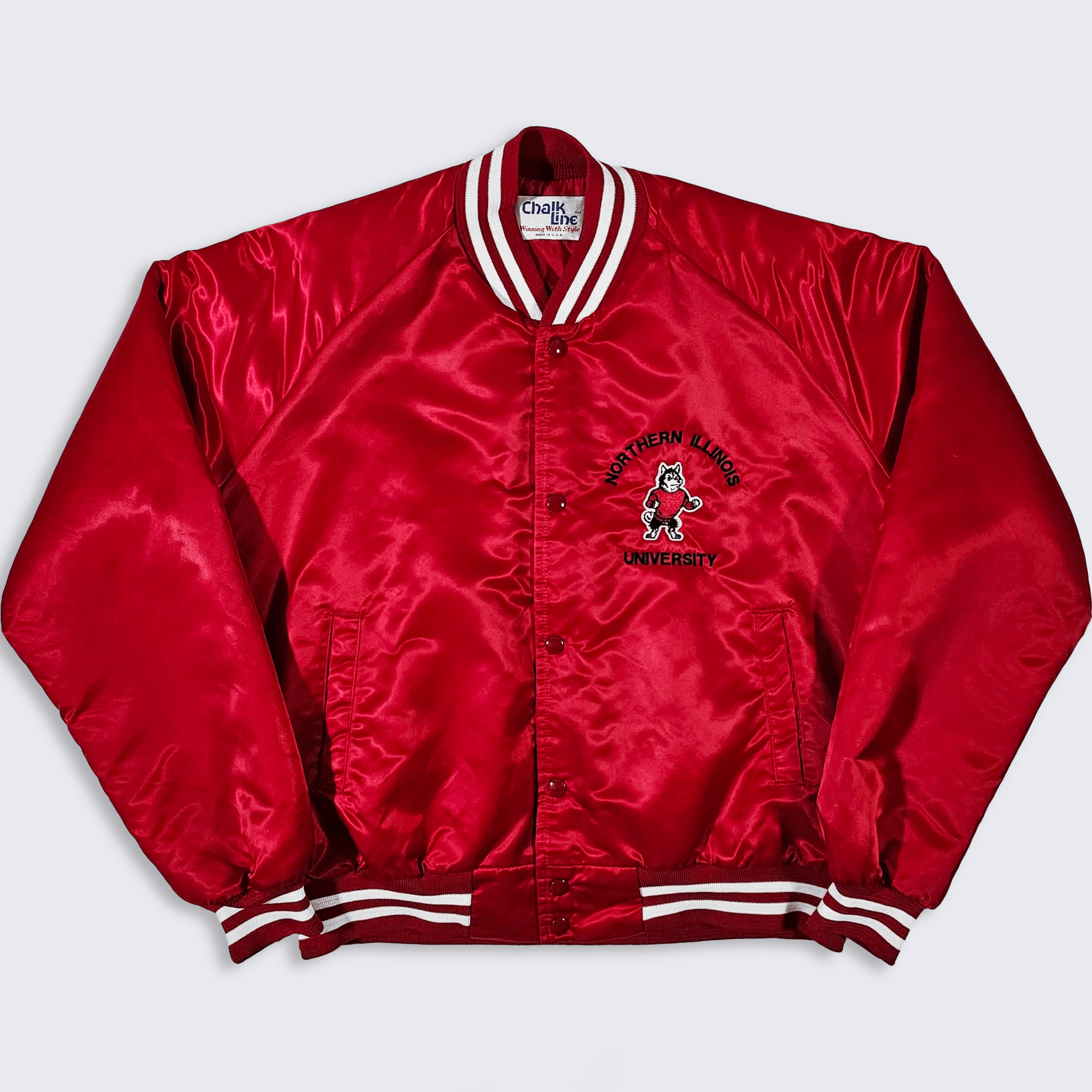 Vintage Northern Illinois Huskies Vintage 80s Chalk Line Jacket Size US L / EU 52-54 / 3 - 2 Thumbnail